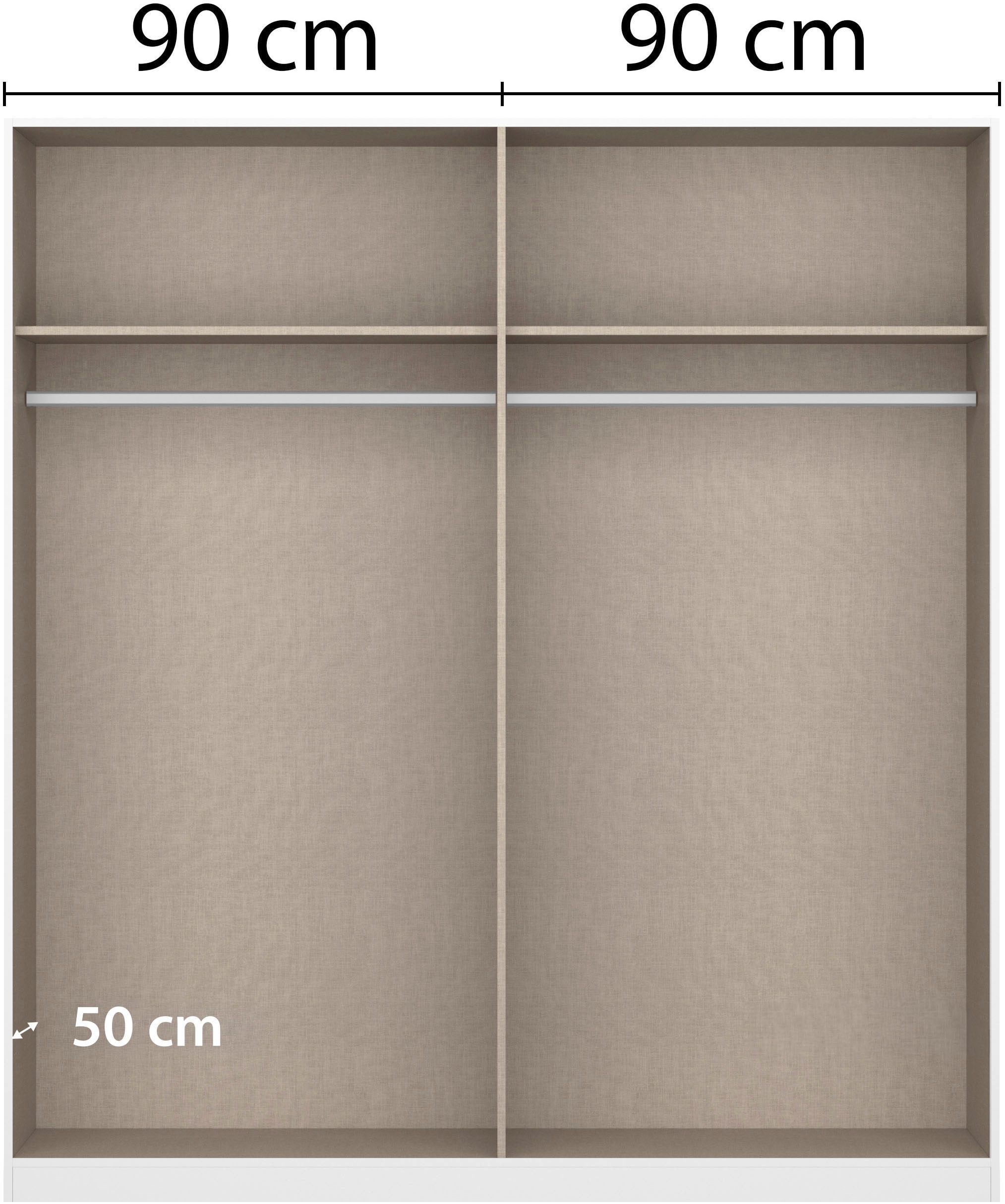 rauch Drehtürenschrank »Kleiderschrank Schrank Garderobe Wäscheschrank Schlafzimmer LAMELLA« Breiten 181/226/271 cm in 3 Ausstattungen BASIC/CLASSIC/PREMIUM,  elegante Lamellen-Auflage in 3D Akustikpaneel Optik MADE IN GERMANY