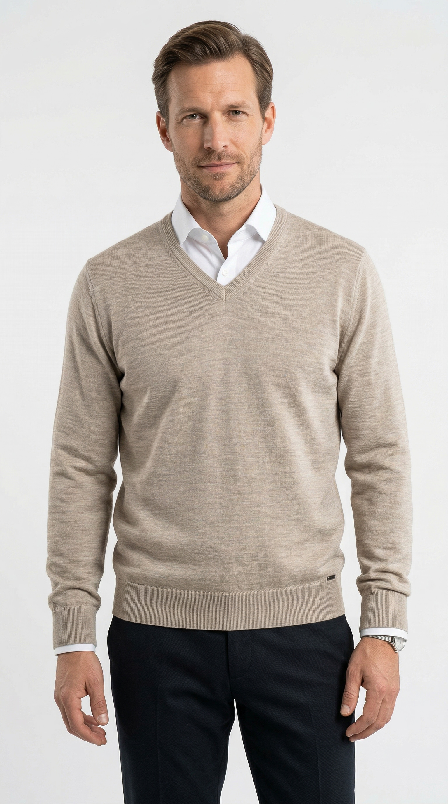 OLYMP V-Ausschnitt-Pullover »OLYMP Strick Casual« klassischer Strickpullover