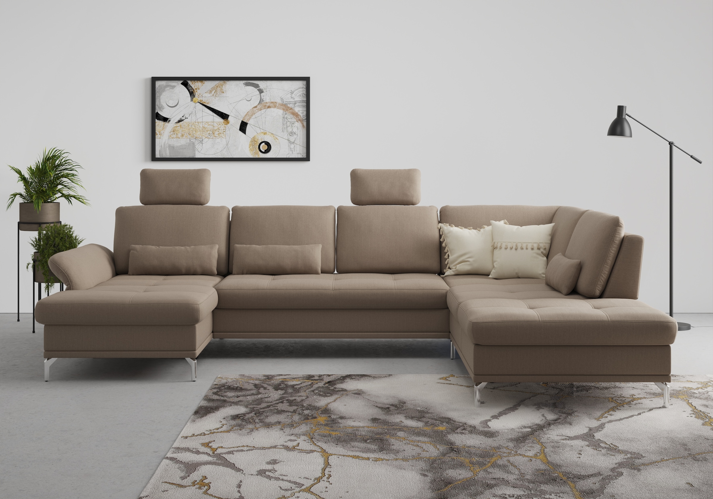 INOSIGN Wohnlandschaft »Palm Beach U-Form« Federkern, mit Sitztiefenverstel günstig online kaufen