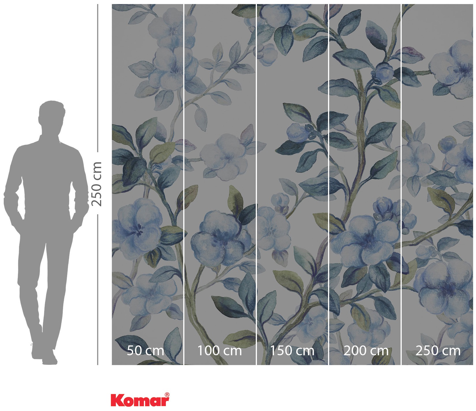 Komar Vliestapete »Digitaldruck Vlies - Bleu Ciel - Größe 250 x 250 cm«, bedruckt, Wohnzimmer, Schlafzimmer