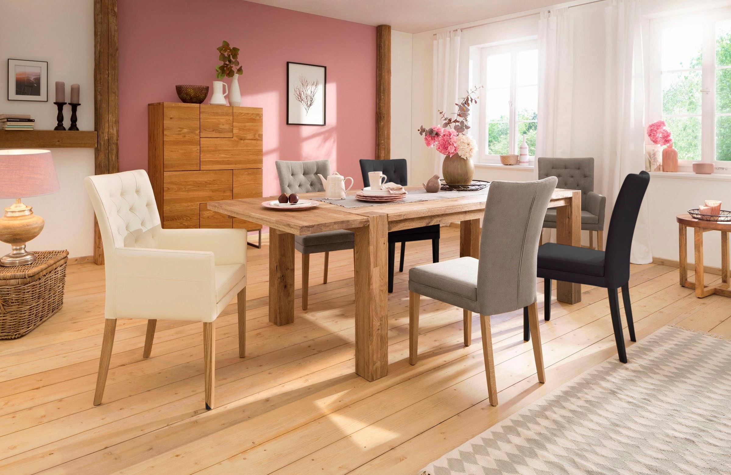 Home affaire 4-Fußstuhl »Colorado«, (Set), 2 St., Kunstleder, Beine aus Buche, wengefarben lackiert, Im 2er, 4er oder 6er-Set