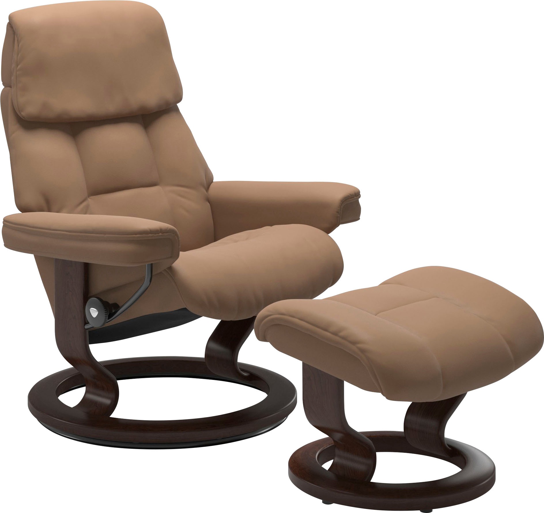 Stressless® Relaxsessel »Ruby«, (Set, Relaxsessel mit Hocker), mit Classic Base, Größe L, Gestell Eiche, Wenge, Braun & Schwarz