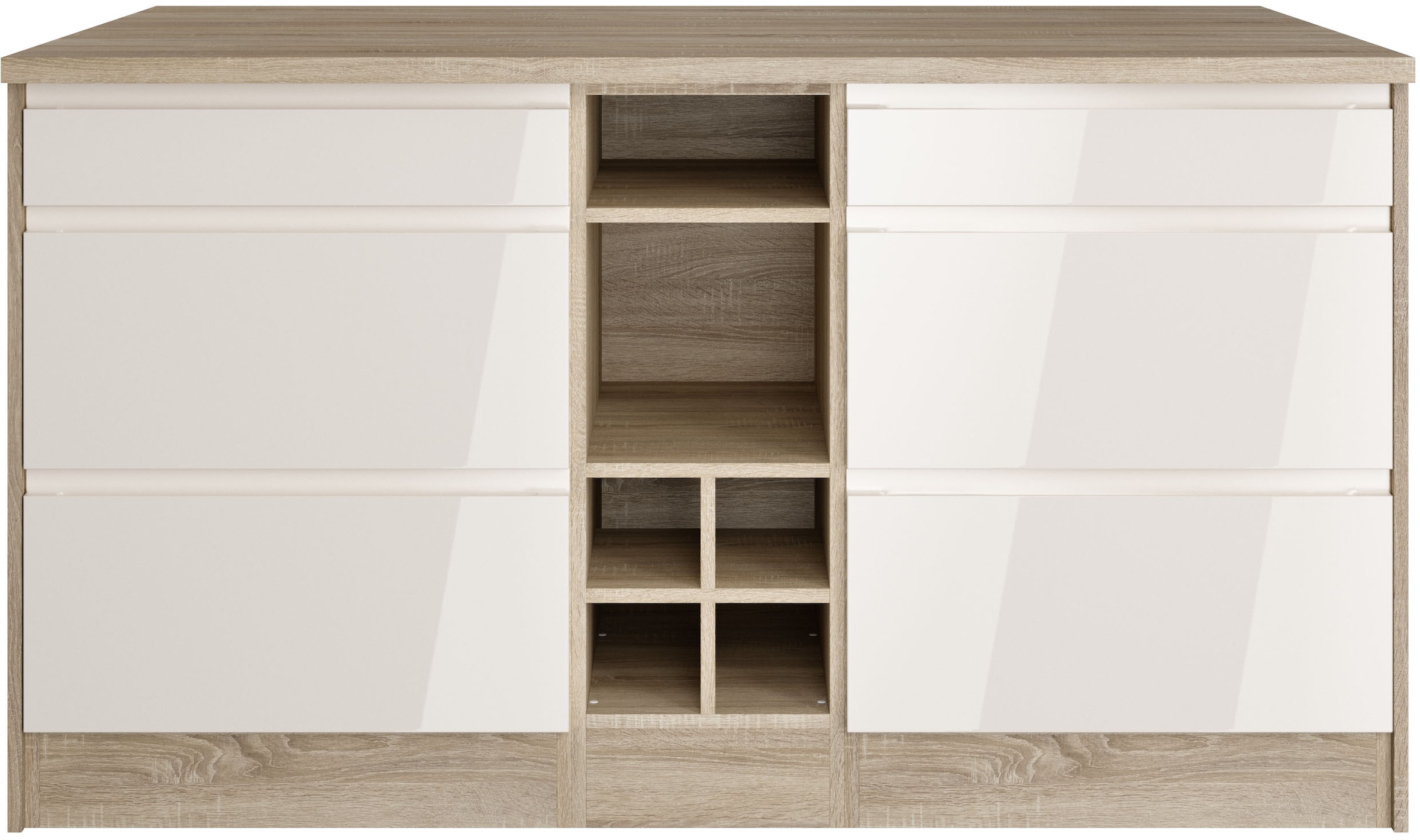 KOCHSTATION Kücheninsel »KS-Virginia« Breite 153 cm, MDF-Fronten, Flaschenr günstig online kaufen