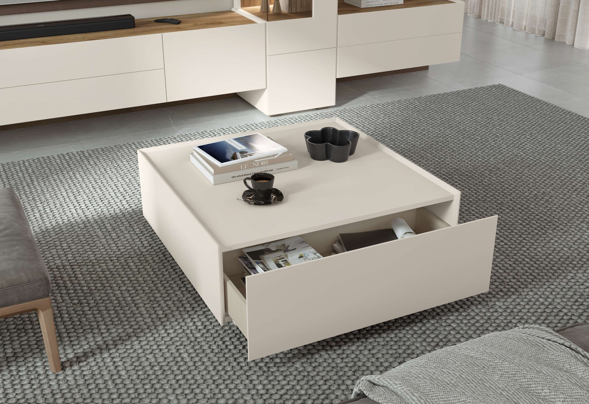 Places of Style Couchtisch "Sky45", (H/B/T): 36/90/90cm), Mit Rollen, lacki günstig online kaufen