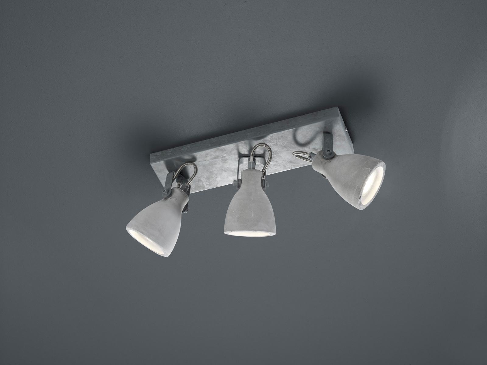 TRIO Leuchten Deckenstrahler »CONCRETE«, 3 flammig, Leuchtmittel GU10 | ohne Leuchtmittel, Deckenlampe