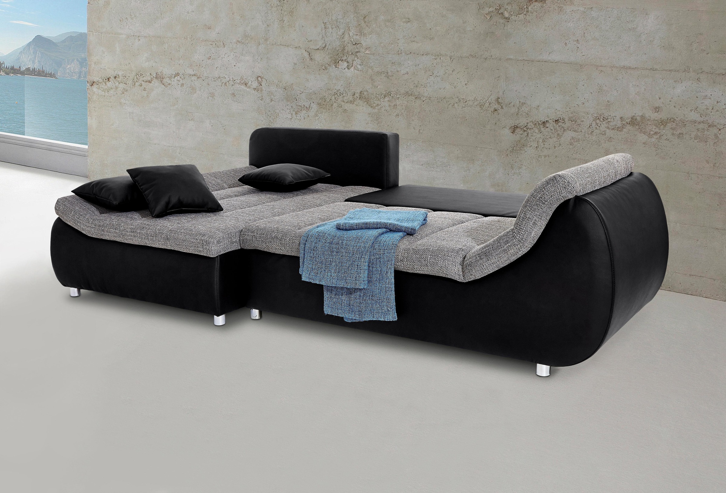 INOSIGN Ecksofa »Imola elegant und bequem, aktuelle Steppung im Sitz, L-For günstig online kaufen
