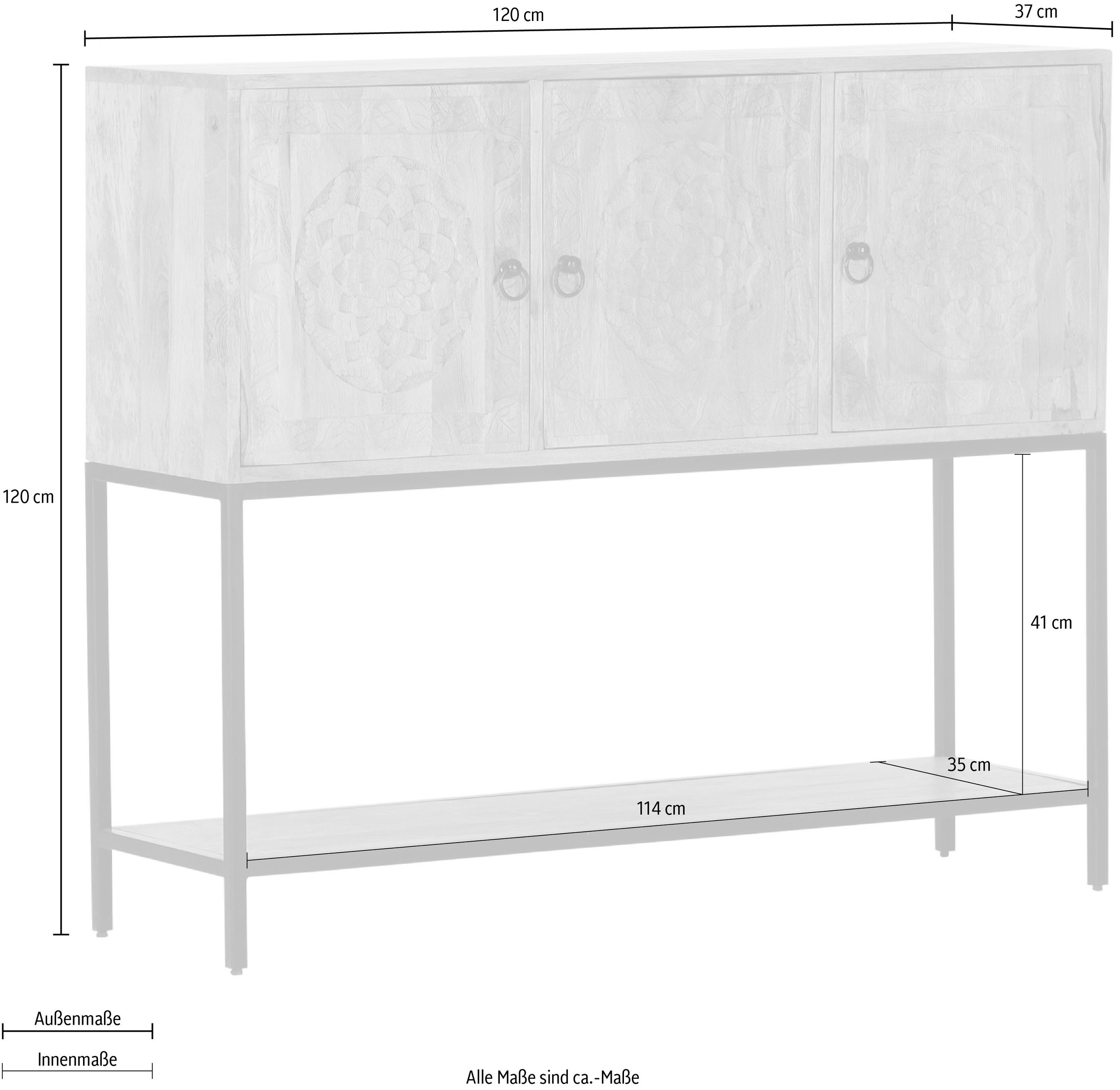 Gutmann Factory Sideboard Stauraumschrank, Breite 120 cm