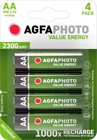 AgfaPhoto Akku »Value Energy, wiederaufladbare AA Akkus«, 2300 mAh, bis zu 1.000x... kaufen