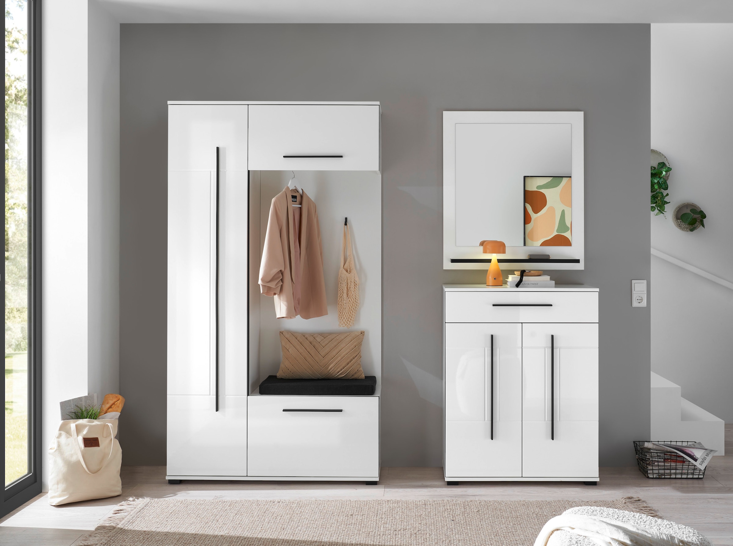 Home affaire Garderobenschrank »Cantara, Schrank in zwei Farben, modernes Sideboard, Kommode« vielseitig einsetzbar, ausreichend Stauraum, 80 cm breit