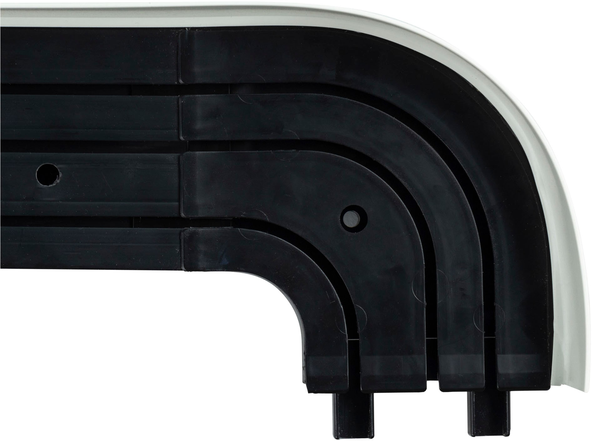 SN DECO GROUP Vorhangschiene »SH3«, 3 läufig-läufig, Fixmaß, Set 3-läufig, inkl. Rundbögen, Blende 7,5 cm, vorgebohrt, Innenlauf