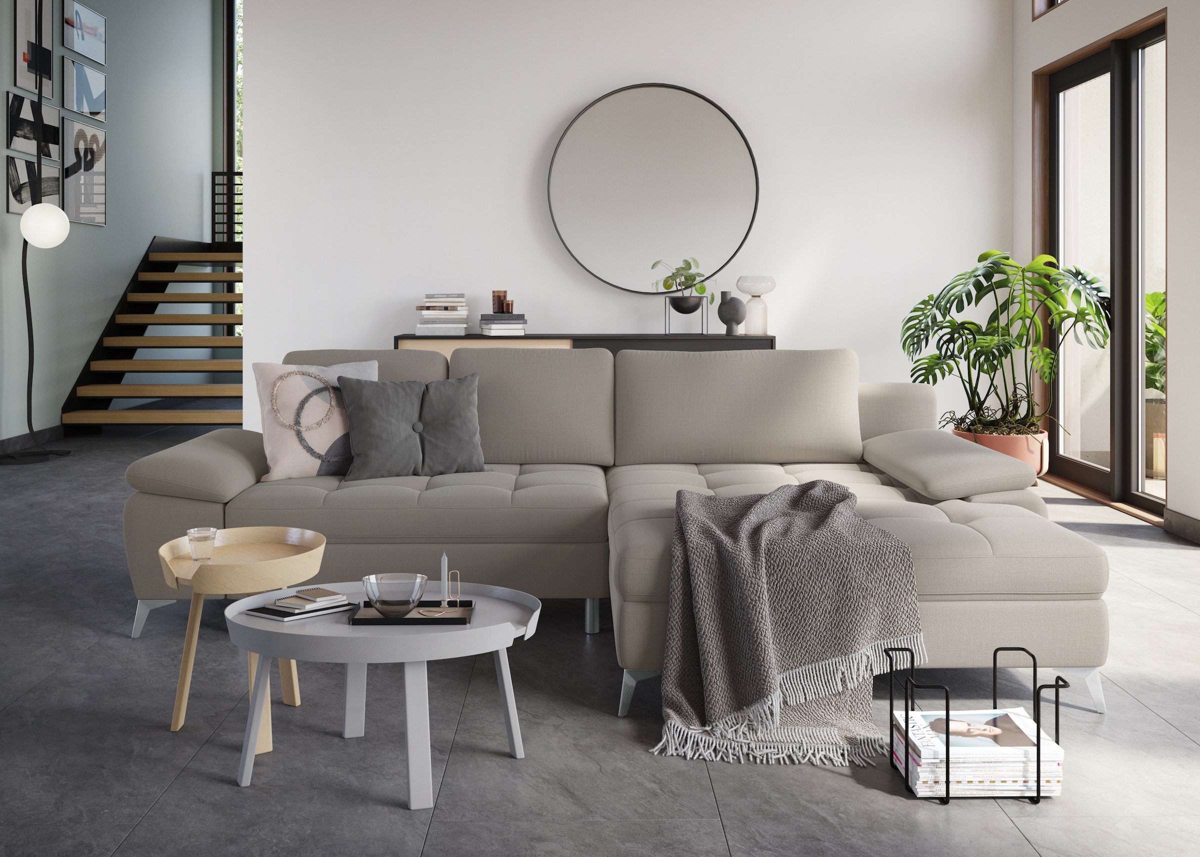 sit&more Ecksofa »Latigo L-Form«, mit Mega-Recamiere, wahlweise mit Bettfun günstig online kaufen