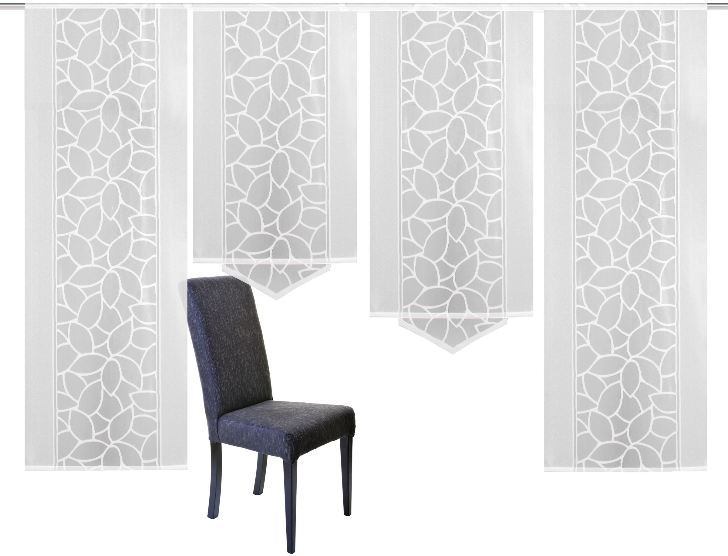 HOME WOHNIDEEN Schiebegardine »JENNA«, (4 St.), Schiebevorhang Jacquard Set