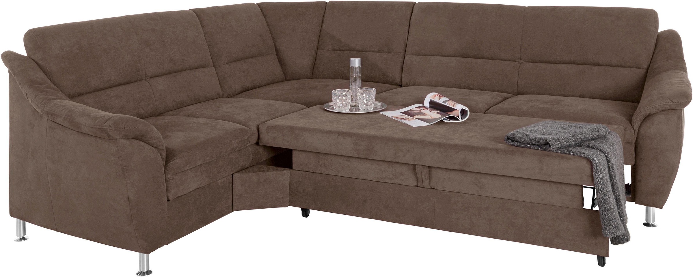 Places of Style Ecksofa »Cardoso L-Form«, mit Trapezecke für mehr Sitzkomfort, wahlweise auch mit Bettfunktion