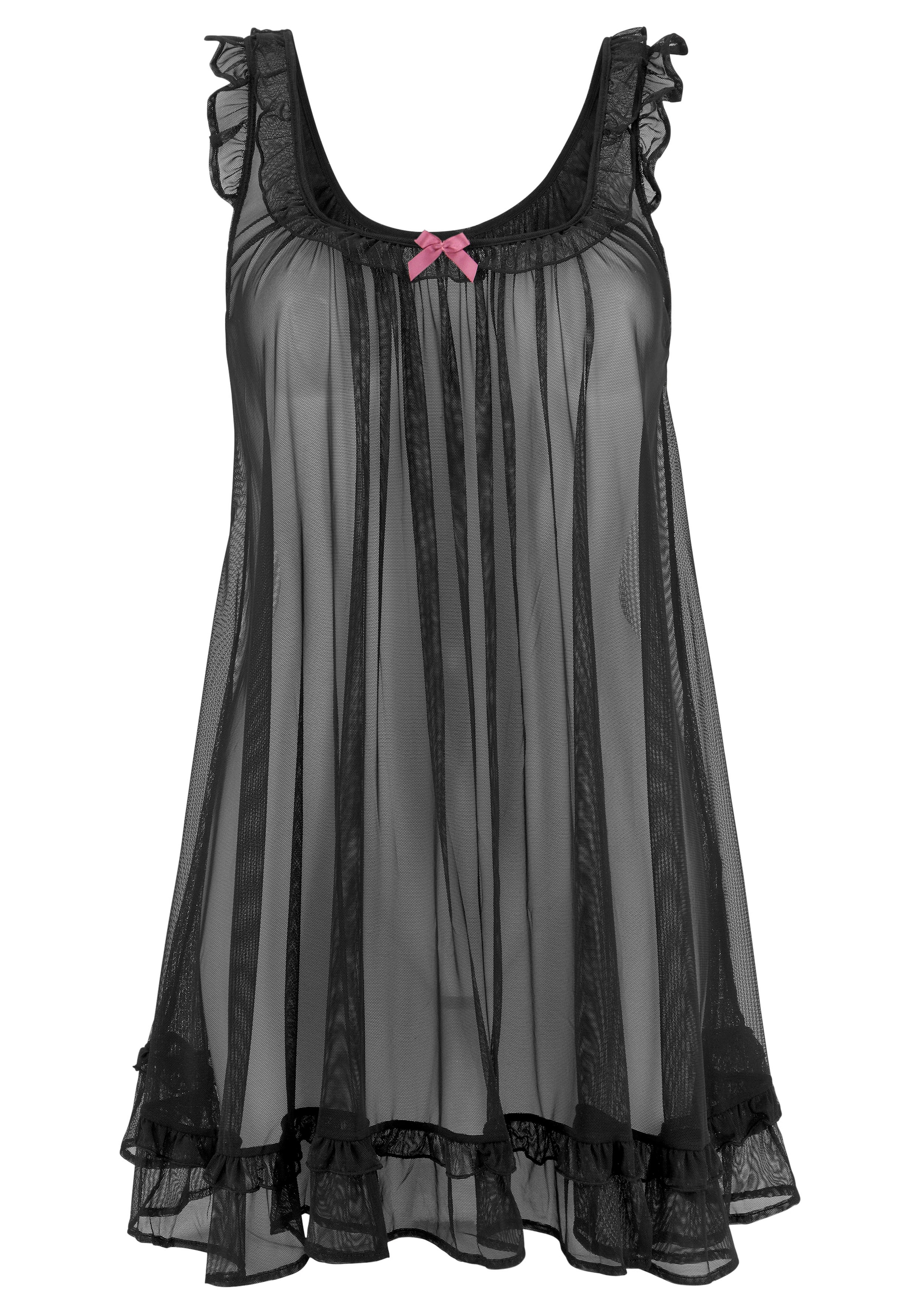 LASCANA Negligé in transparenter Babydoll-Optik, sexy Dessous, Reizwäsche