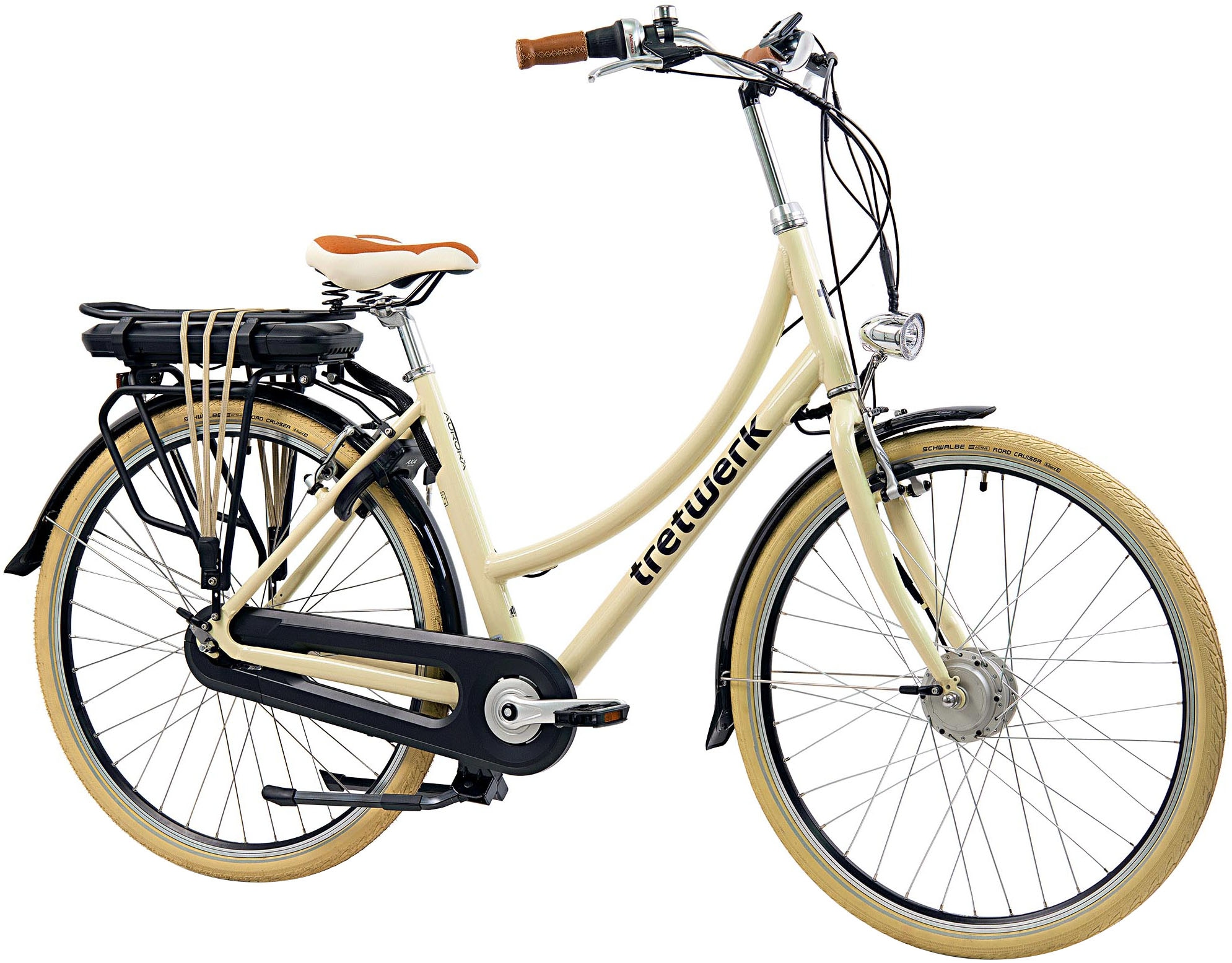 Tretwerk E-Bike »Aurora«, 7 Gang, Frontmotor 250 W, (im Retro-Stil), Pedelec, Elektrofahrrad für Damen u. Herren