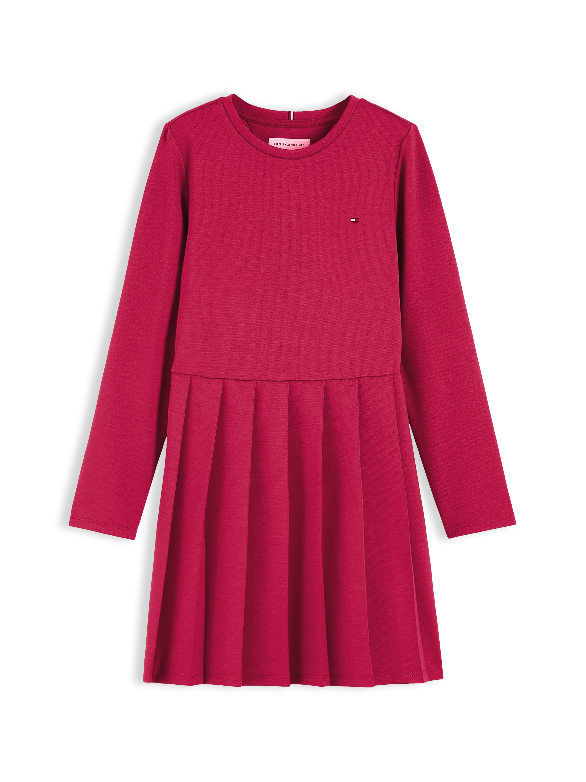 Tommy Hilfiger Skaterkleid Ohne Taschen Rundhalsausschnitt, Regular Fit, Kinder bis 16 Jahre