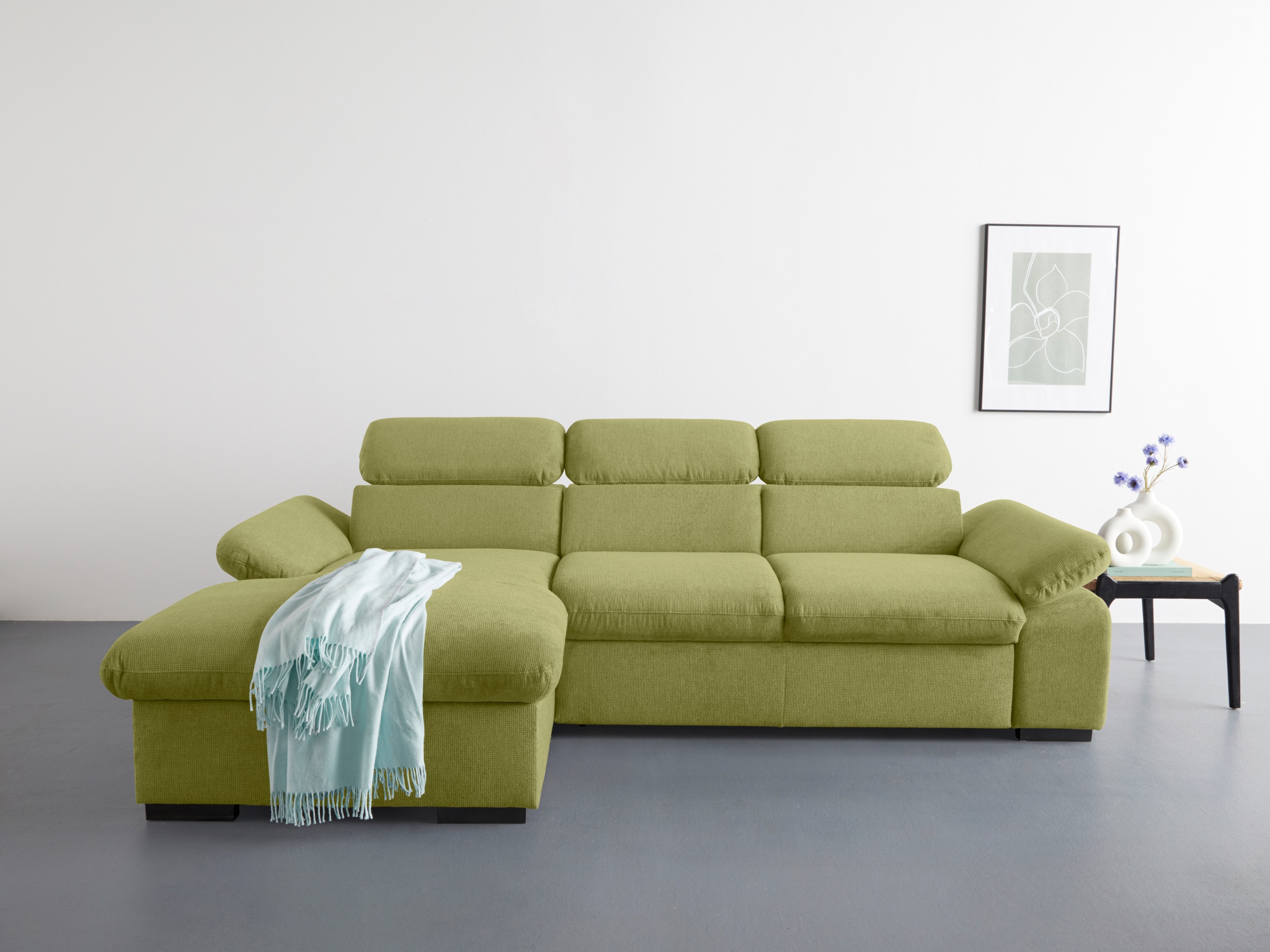 COTTA Ecksofa »Lola L-Form mit Kopfteilfunktion & Hocker«, (Set, mit Hocker günstig online kaufen