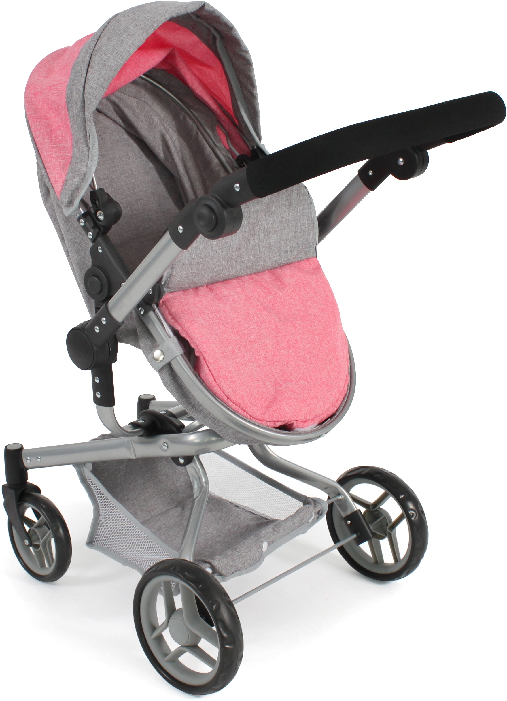 CHIC2000 Kombi-Puppenwagen »Yolo, Melange Pink«, mit schwenkbaren Vorderrädern