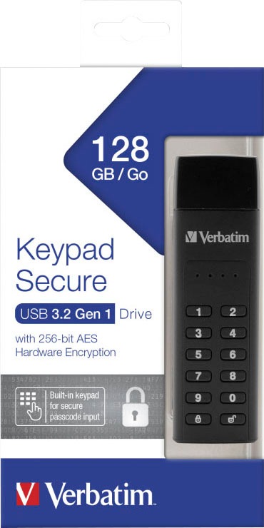 Verbatim USB-Stick »Keypad Secure USB-3.2 Gen 1«, (USB 3.2 Lesegeschwindigkeit 160 MB/s)