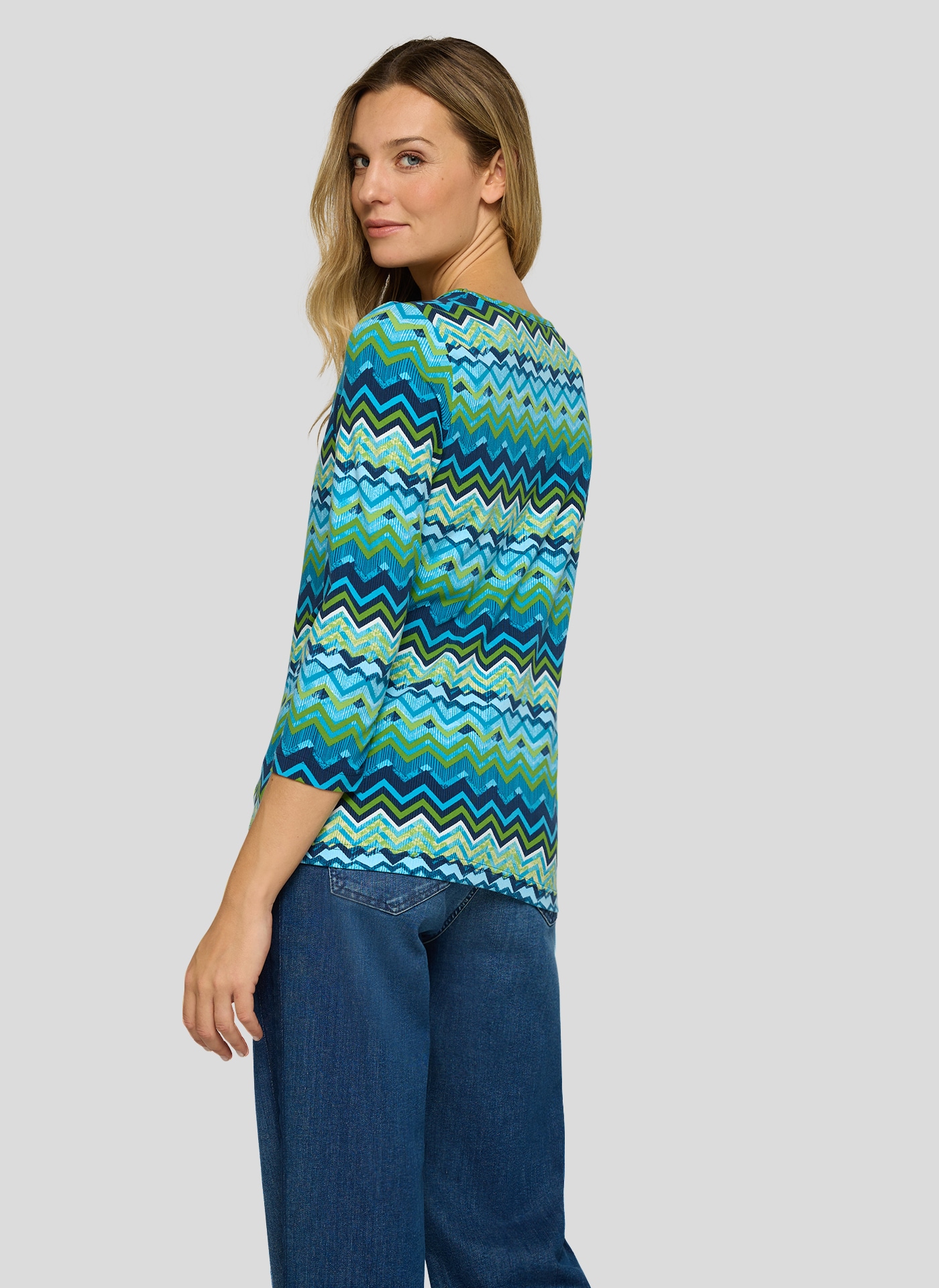 Rabe 3/4-Arm-Shirt mit grafischem Muster