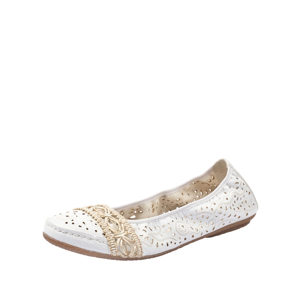 Rieker Ballerina  Slipper, Flache Schuhe mit Rundum-Gummizug