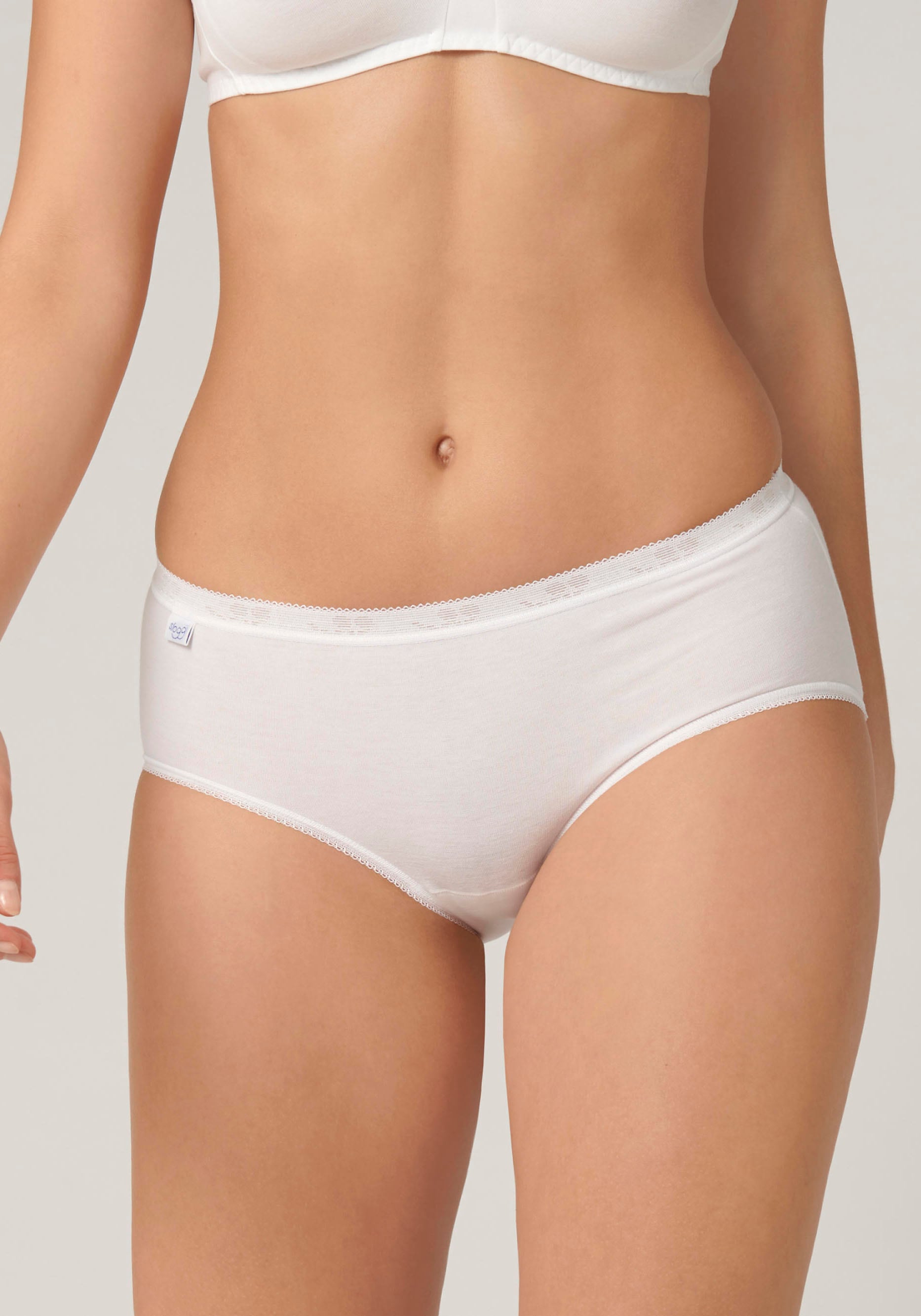 sloggi Midislip »Basic+« 2er Pack,  perfekter Sitz, Baumwollmix, weiche Nähte, elastisch