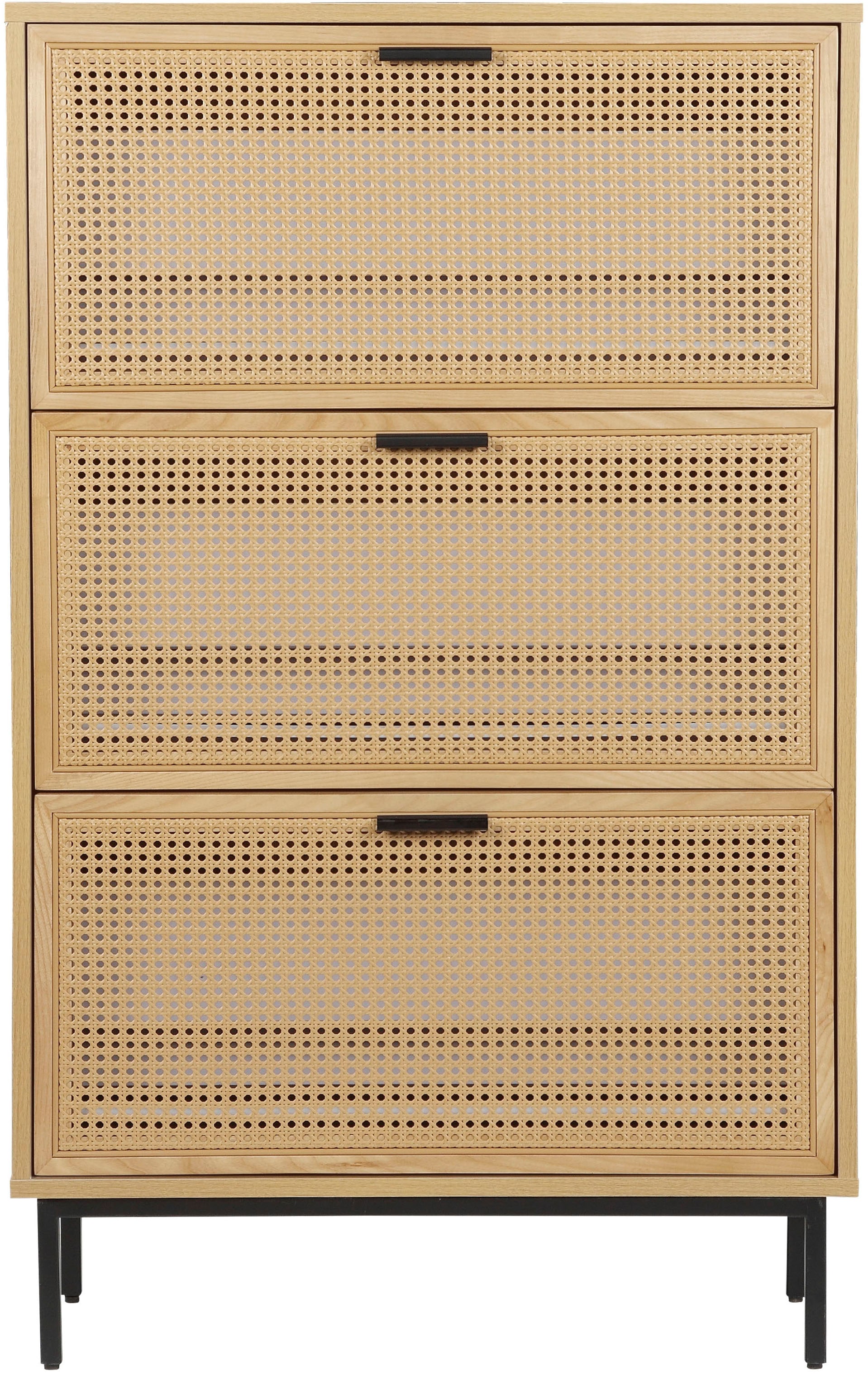 OTTO home Schuhschrank »Feines« aus massiver Esche, Metallgestell mit Pulverbeschichtung, Breite 80 cm