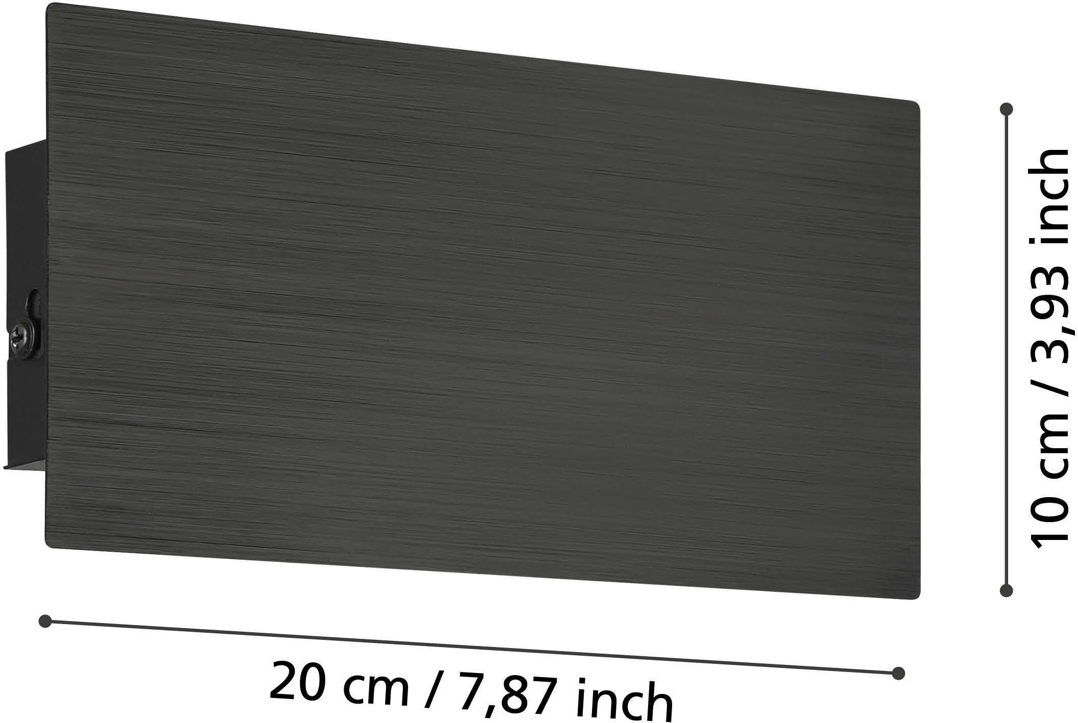 EGLO Wandleuchte »Talamello Wandlampe, Wandspot, Metall, indirekte Beleuchtung, Lampe« LED-Modul 1 Stk. Warmweiß Wand-/Deckenleuchte - L20 x H10 x AL4 cm - schwarz - 6W inkl.