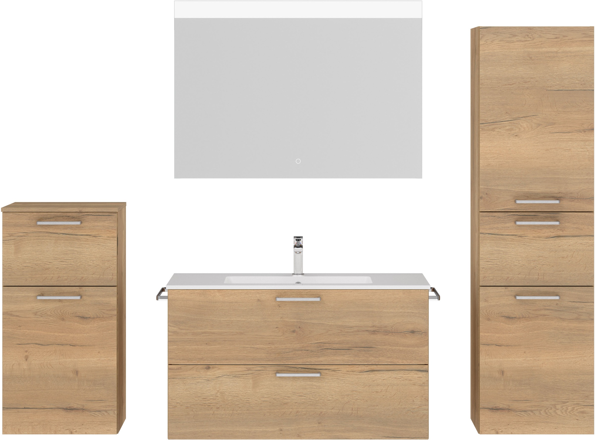 nobilia® Badmöbel-Set »Tolvina« vormontiert, mit Soft-Close, 4 Stk. tlg. in günstig online kaufen