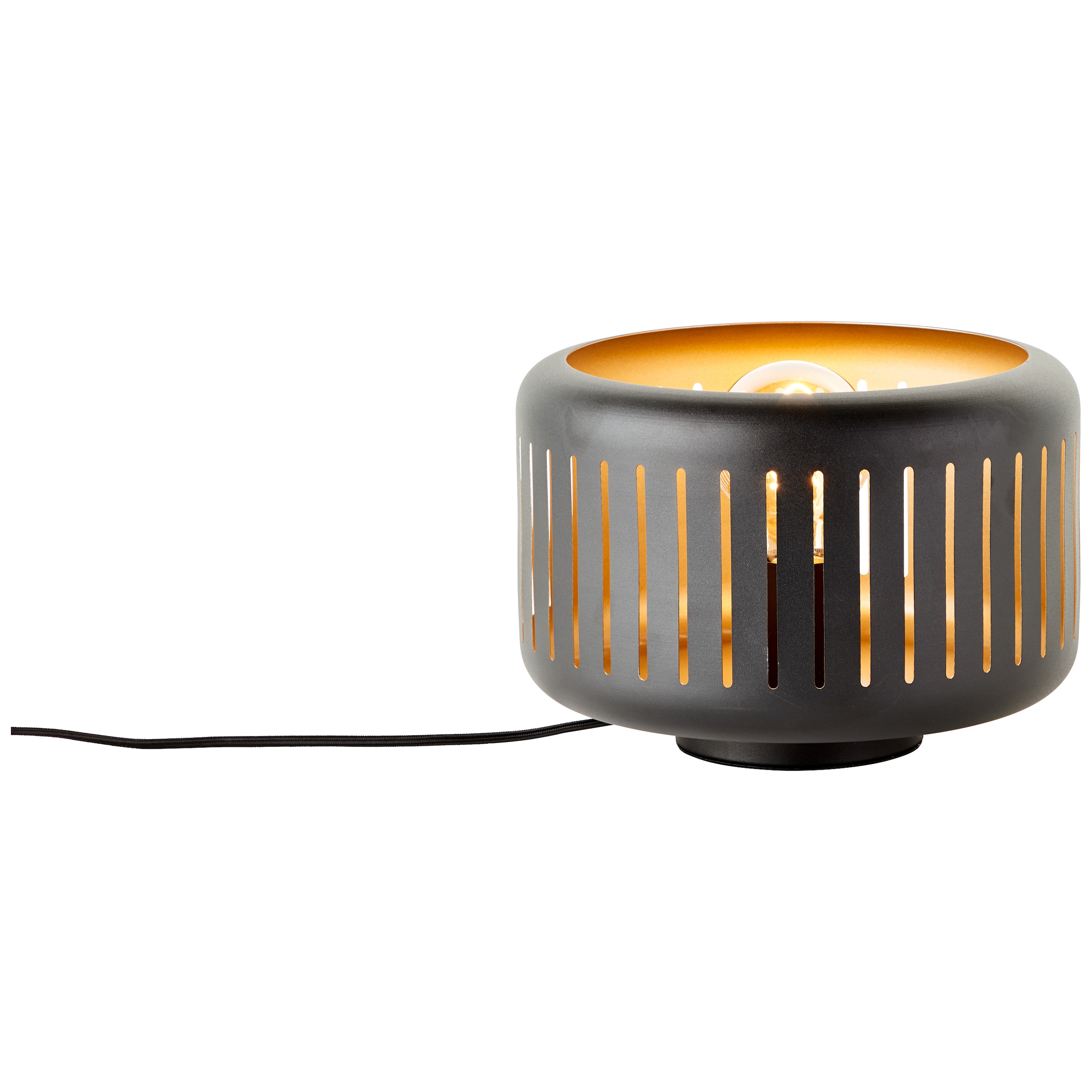 Brilliant Tischleuchte »Tyas«, 1 flammig, Leuchtmittel E27 | ohne Leuchtmittel, 19 x 27 cm, E27, Metall, schwarz/goldfarben