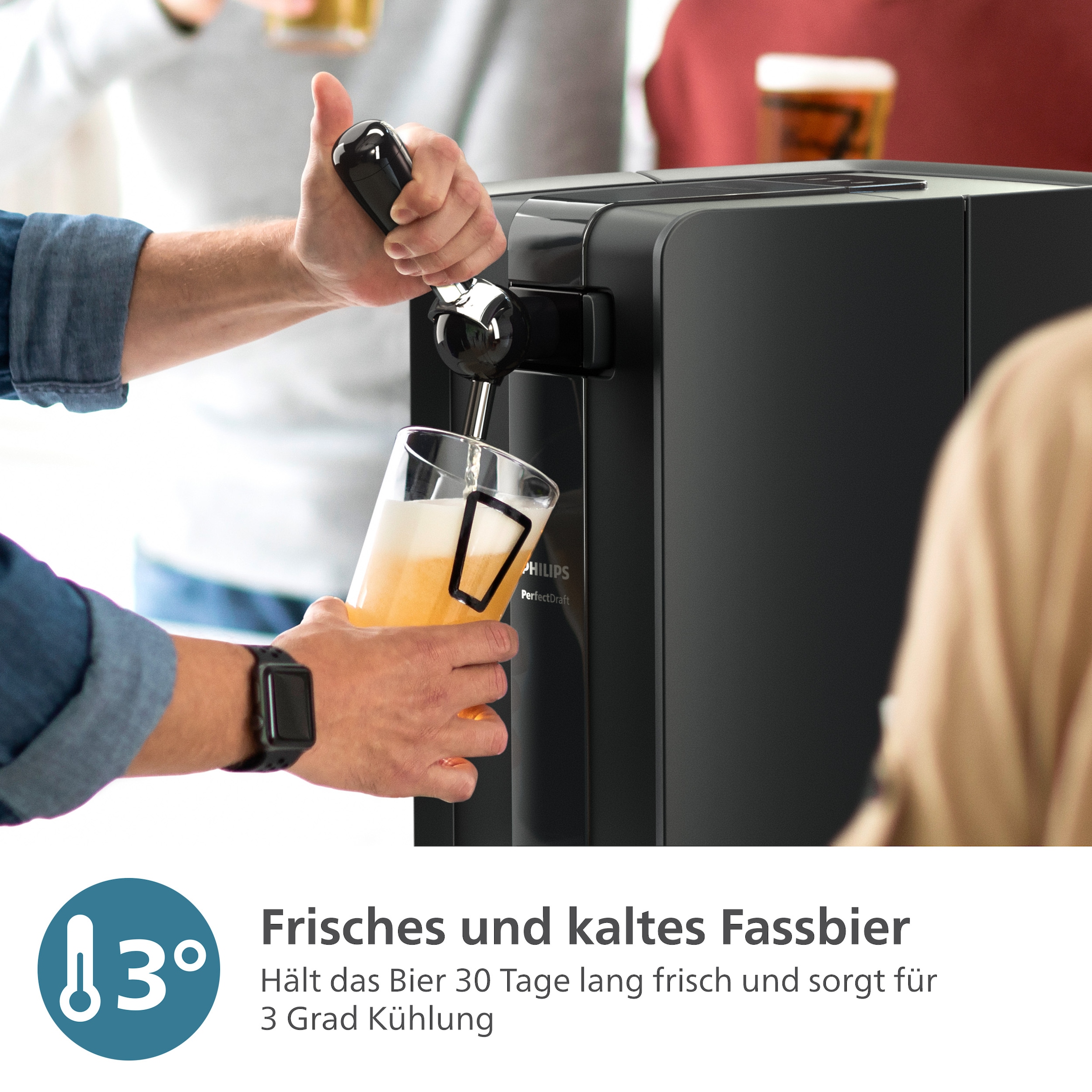 Philips Bierzapfanlage »Perfect Draft 5000 Series HD3761/60«, mit 3 Grad Kühlung und LED Beleuchtung; Dunkelblau