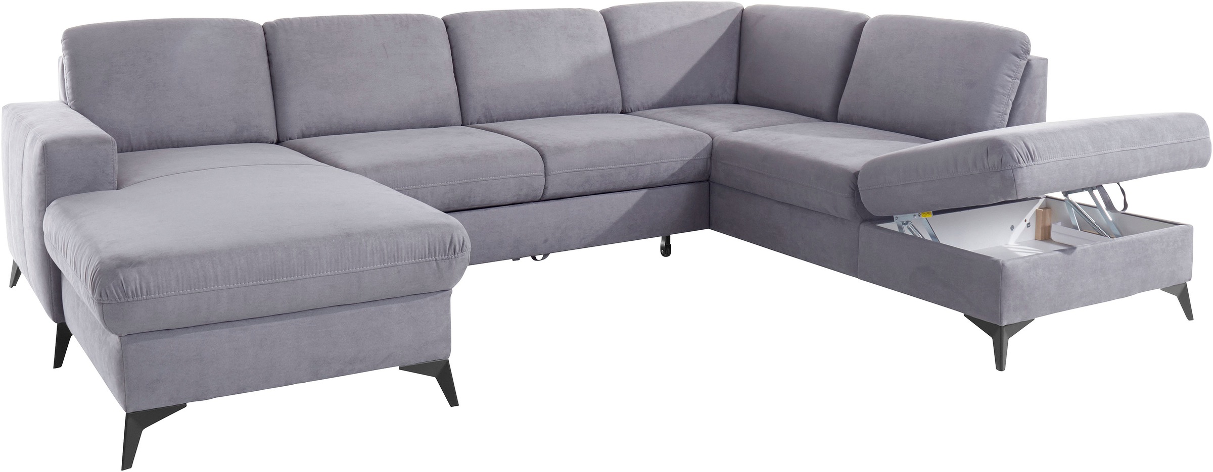 Places of Style Wohnlandschaft »Lolland U-Form«, Wahlweise mit Bettfunktion und Stauraum, auch mit abwischbarem Bezug