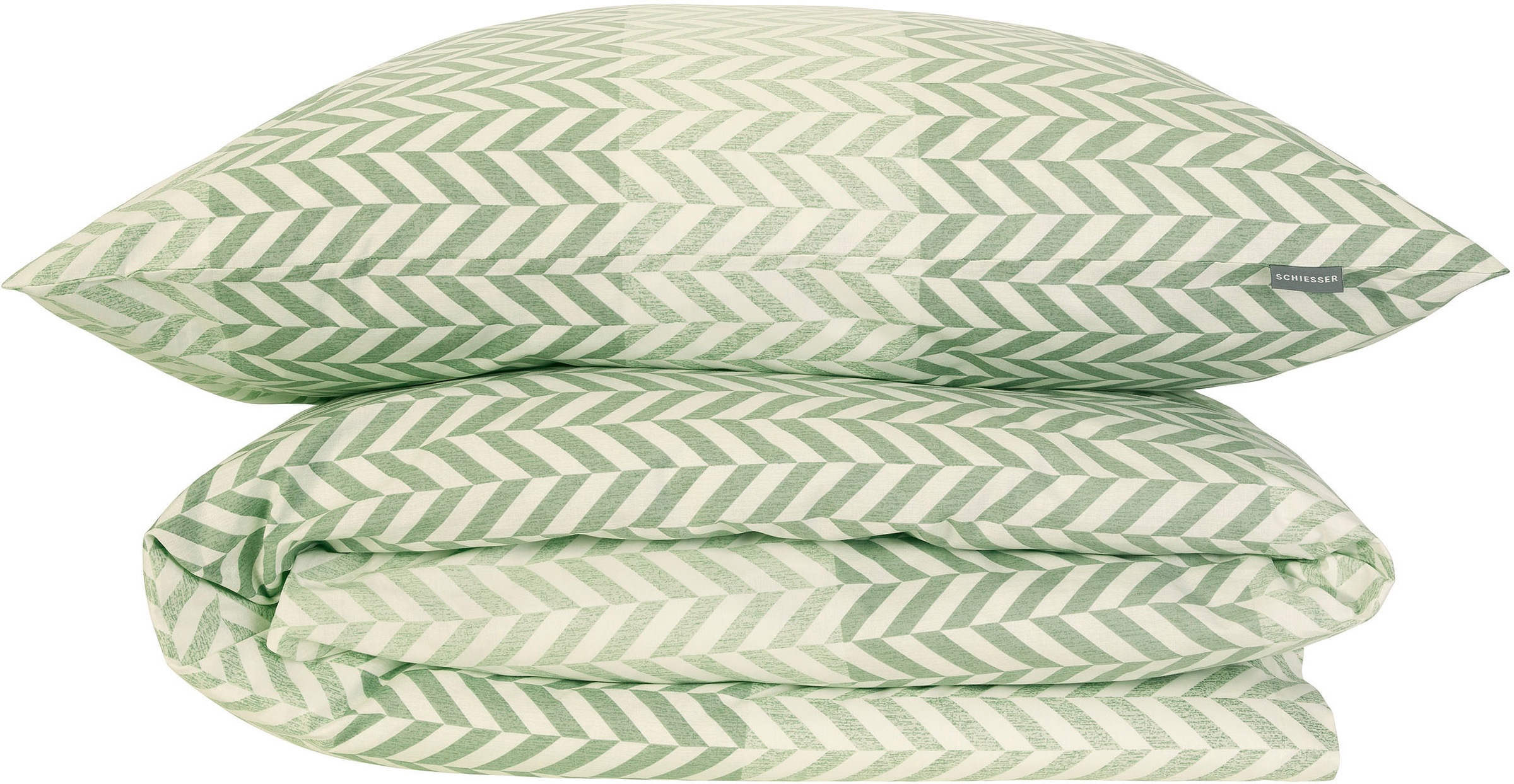 Schiesser Bettwäsche »Maribel aus weicher Baumwolle mit unaufgeregtem Fischgrätmuster«, MADE IN GREEN by OEKO-TEX®
