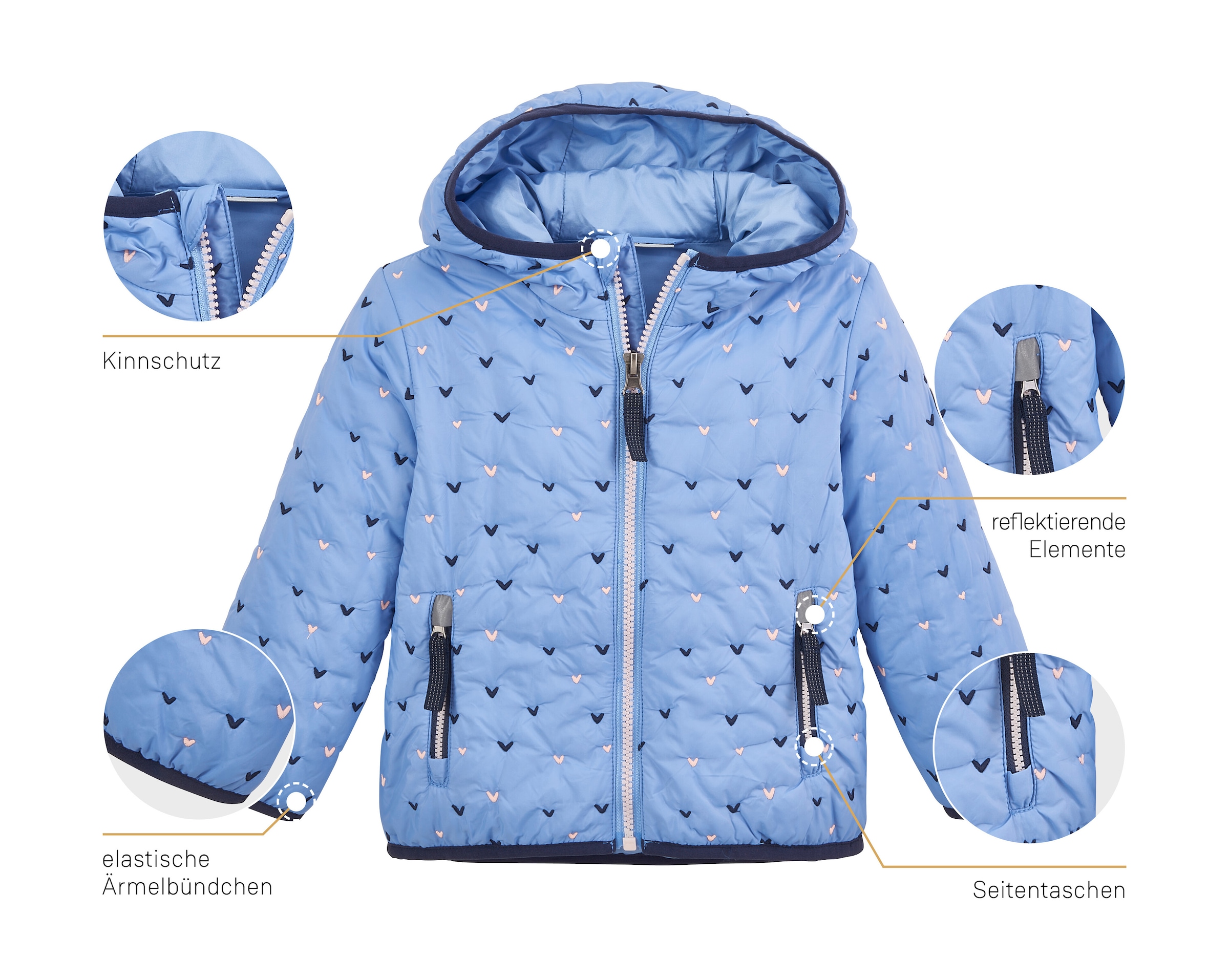 first instinct by killtec Outdoorjacke »FIOS 67 MNS JCKT«, Leicht wattierte Jacke mit Stickherzen, reflektierend, fluorfreie Imprägnierung