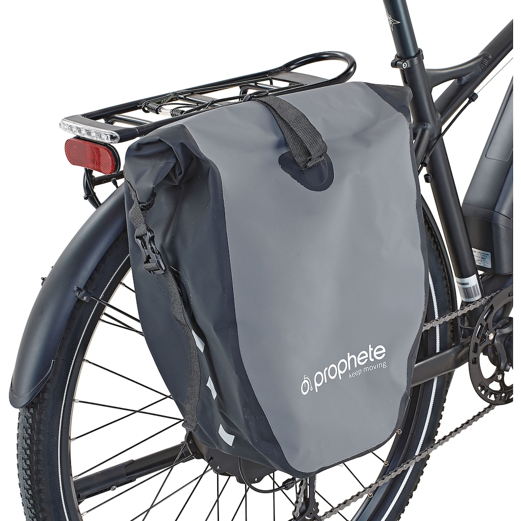 Prophete E-Bike »Prophete Graveler e7000«, 10 Gang, Shimano, Deore, Heckmotor 250 W, (mit Gepäckträgertasche)