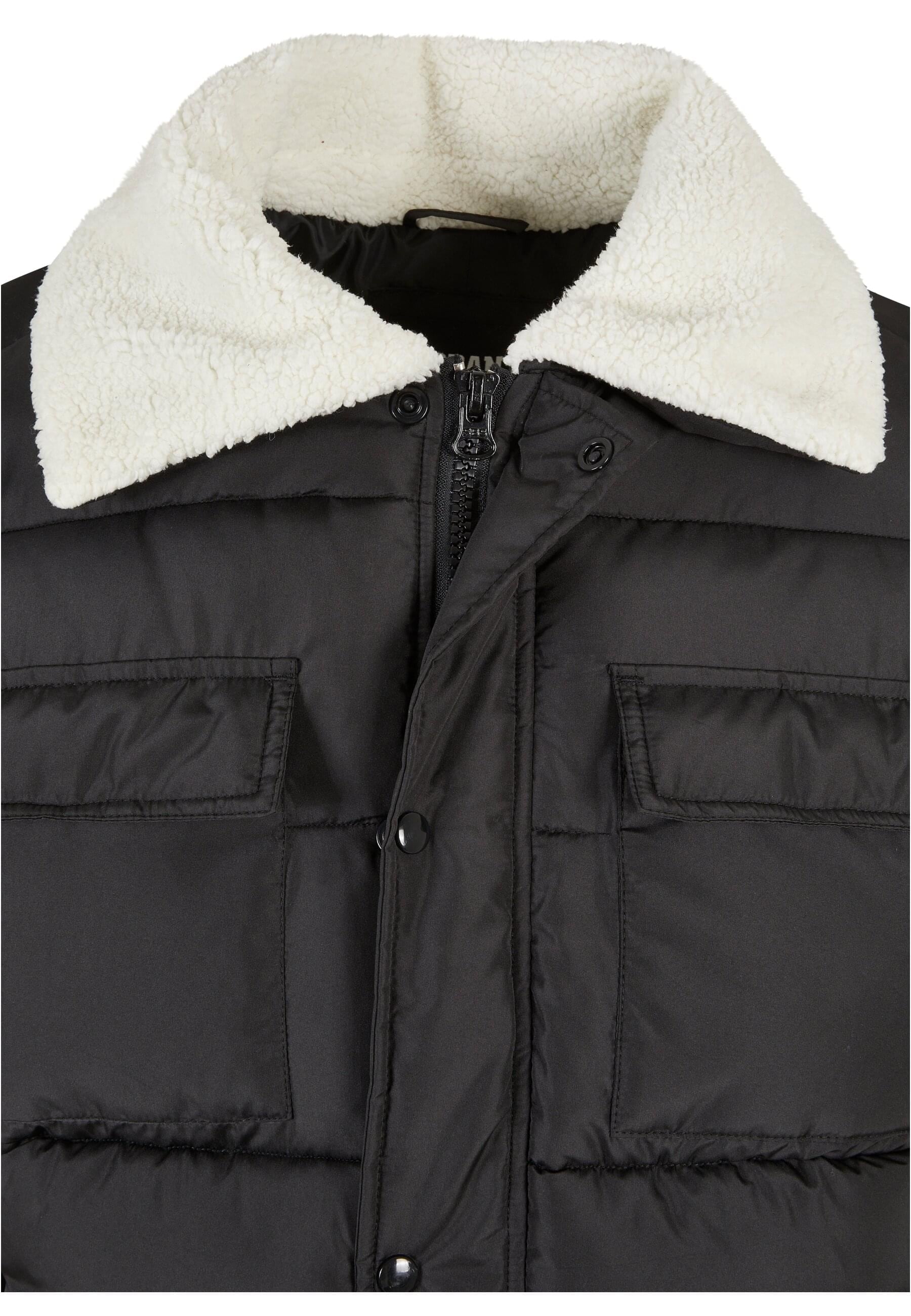 URBAN CLASSICS Winterjacke »Urban Classics Herren Sherpa Collar Padded Shirt Jacket« 1 Stk. tlg. ohne Kapuze