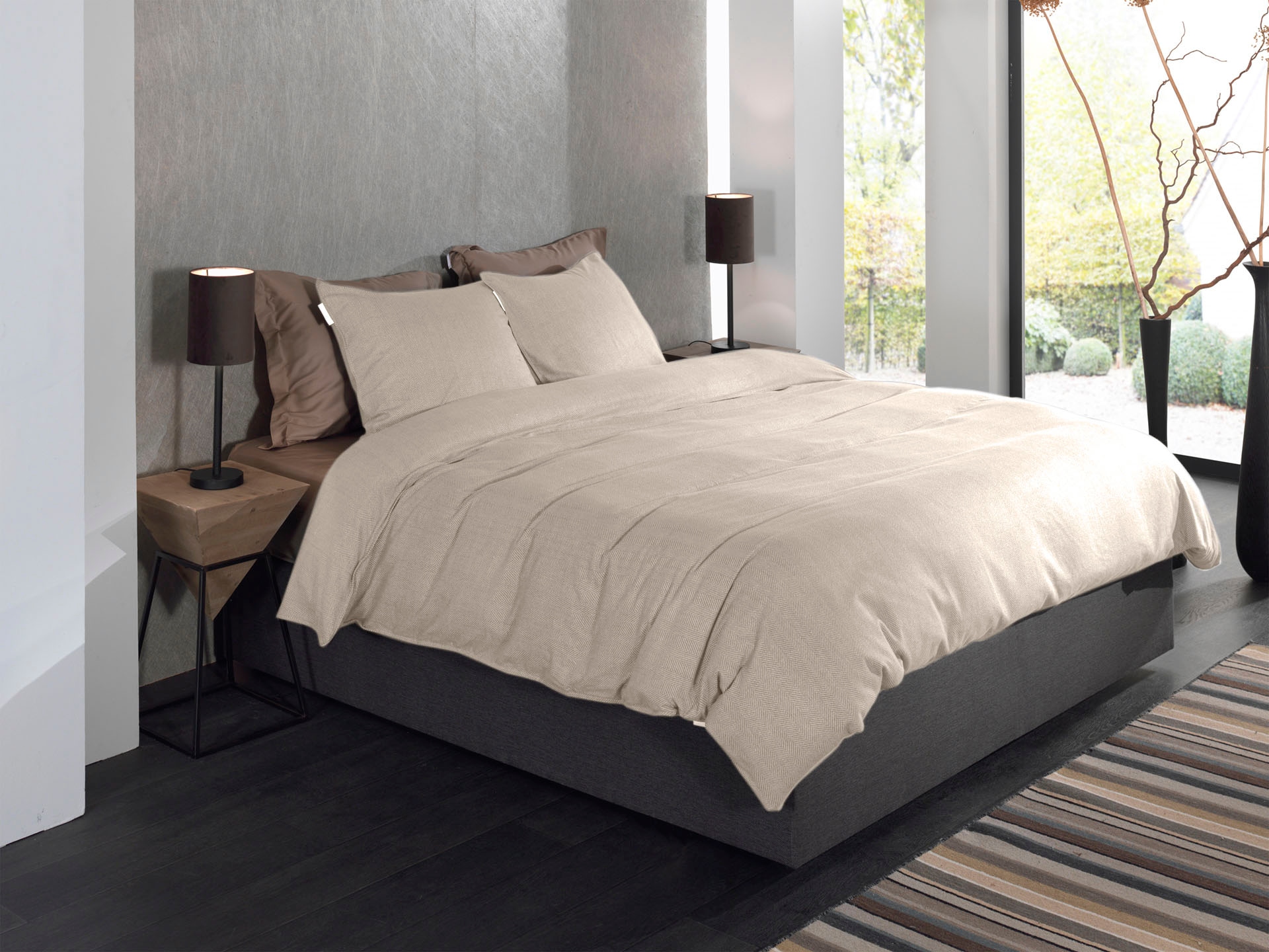 Heckett & Lane Bettwäsche »Spina« 2 Stk. tlg. Fischgrät Muster, 100% Baumwo günstig online kaufen