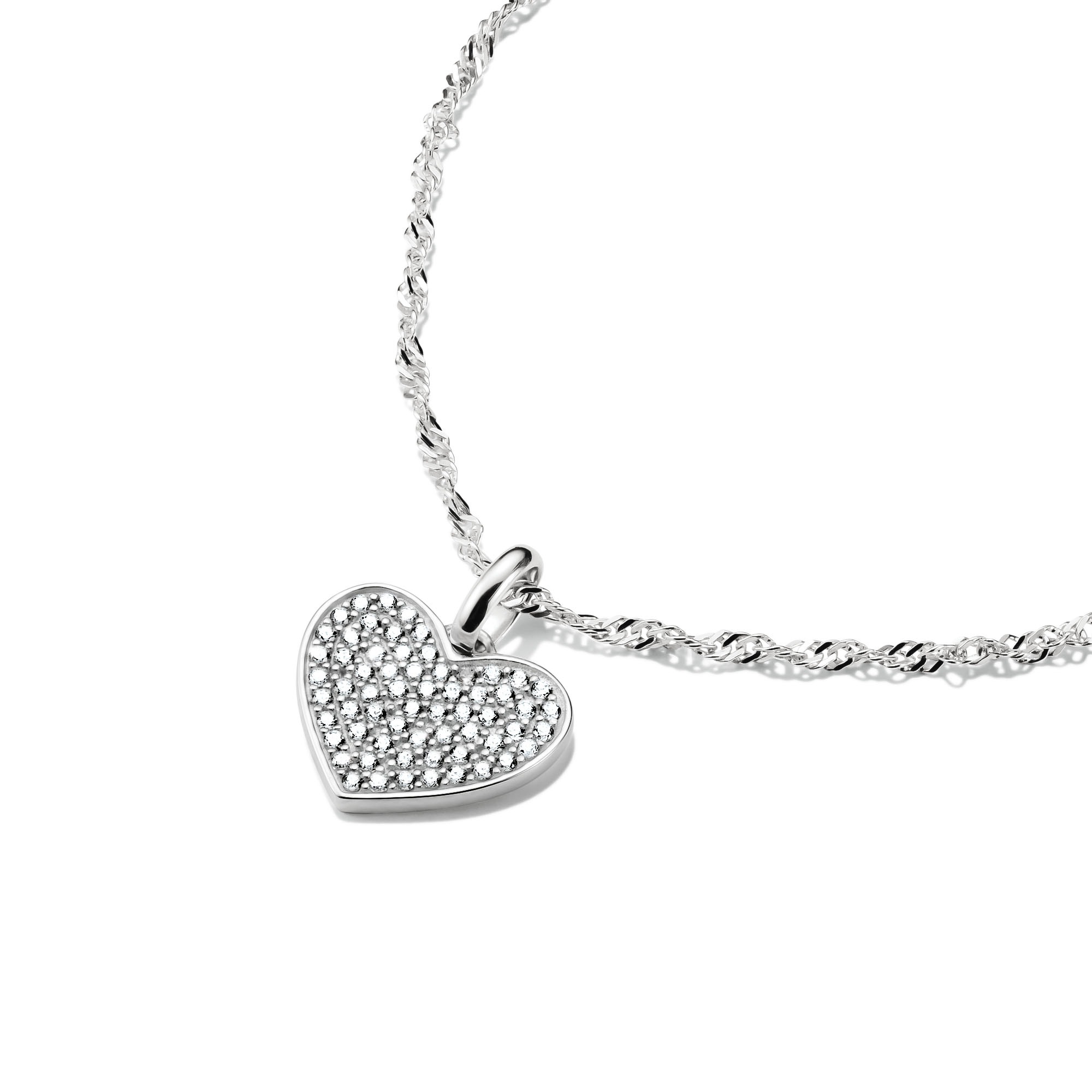 THOMAS SABO Charm Herz »Charm Herz Pavé - Connect, CC1277-051-14«, mit Zirkonia (synth.)