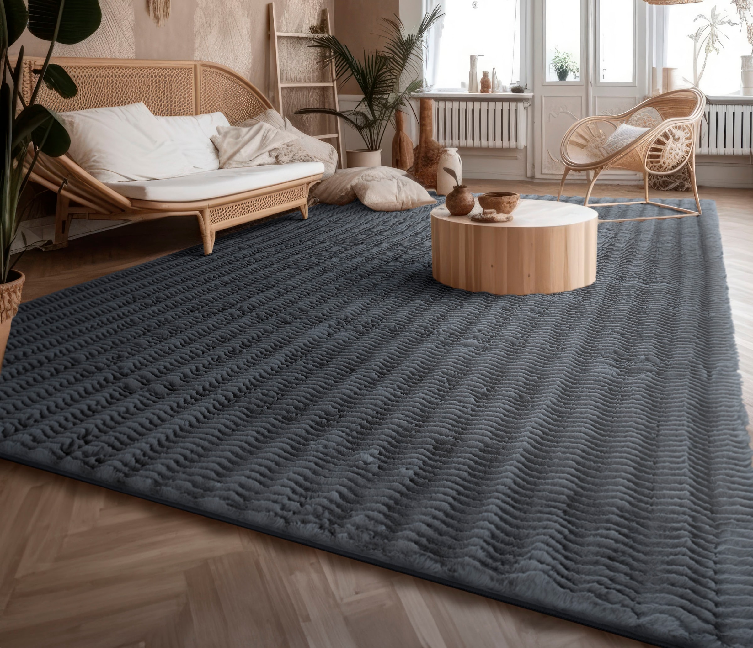 Paco Home Hochflor-Teppich »Arnheim 743«, rechteckig, 27 mm Höhe, Uni Farbe günstig online kaufen