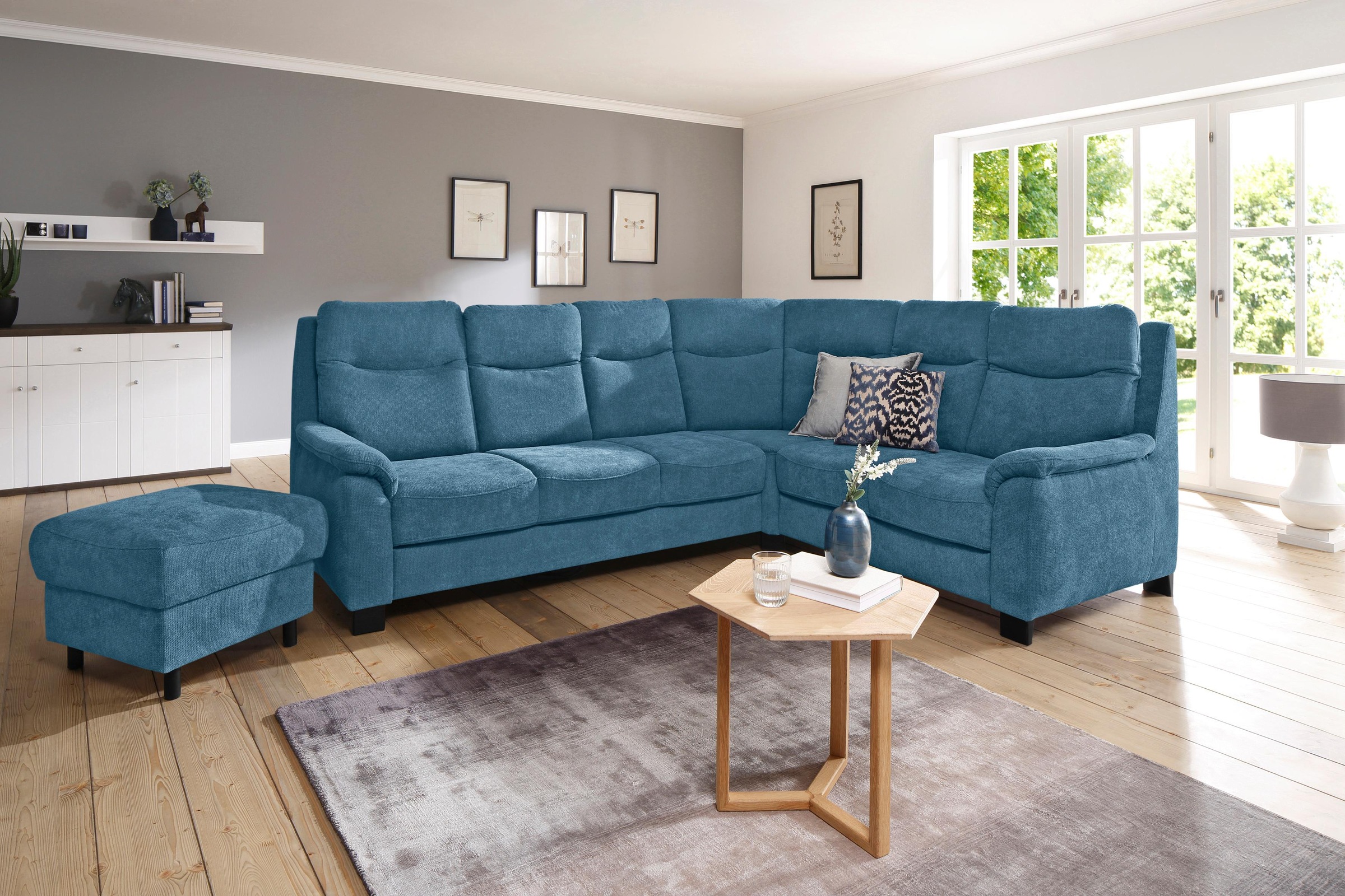 Home affaire Ecksofa »Boccaccio L-Form« mit Federkern, incl. Kopfteilverste günstig online kaufen