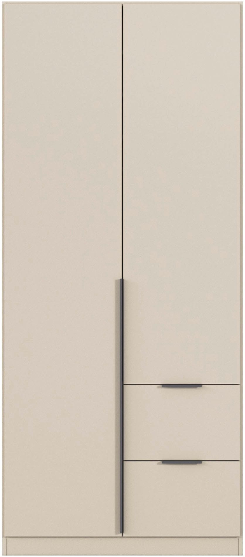 OTTO home Drehtürenschrank »Kleiderschrank Schrank Garderobe AGORDO mit Dekor- oder Hochglanzfront« in zwei Griff-Farben, Breiten 91-360 cm,  mit Außenschubkästen, in 7 Breiten und 2 Höhen MADE IN GERMANY