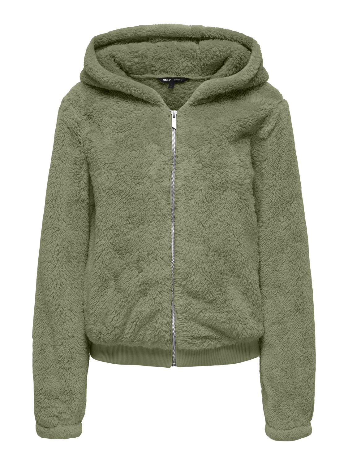 ONLY Kapuzenplüschjacke »ONLNEWANNA CONTACT SHERPA JKT OTW NOOS«, mit Kapuze