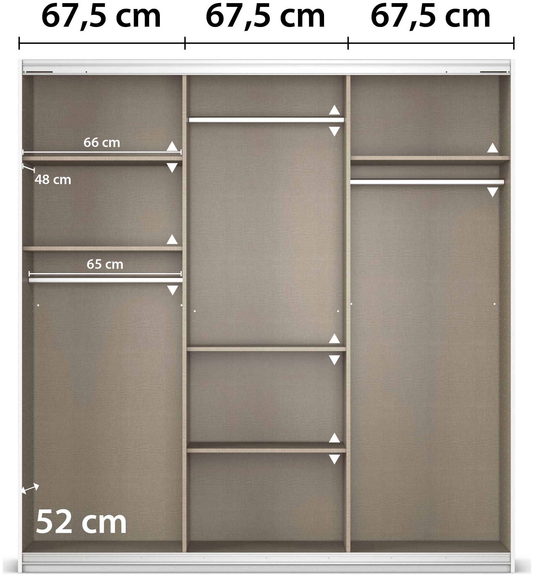 rauch Schwebetürenschrank »Kleiderschrank Schrank OTTO´S CHOICE Garderobe AGORDO«, (in zwei Griff-Farben), Top Innenausstattung, in 4 Breiten und 2 Höhen MADE IN GERMANY
