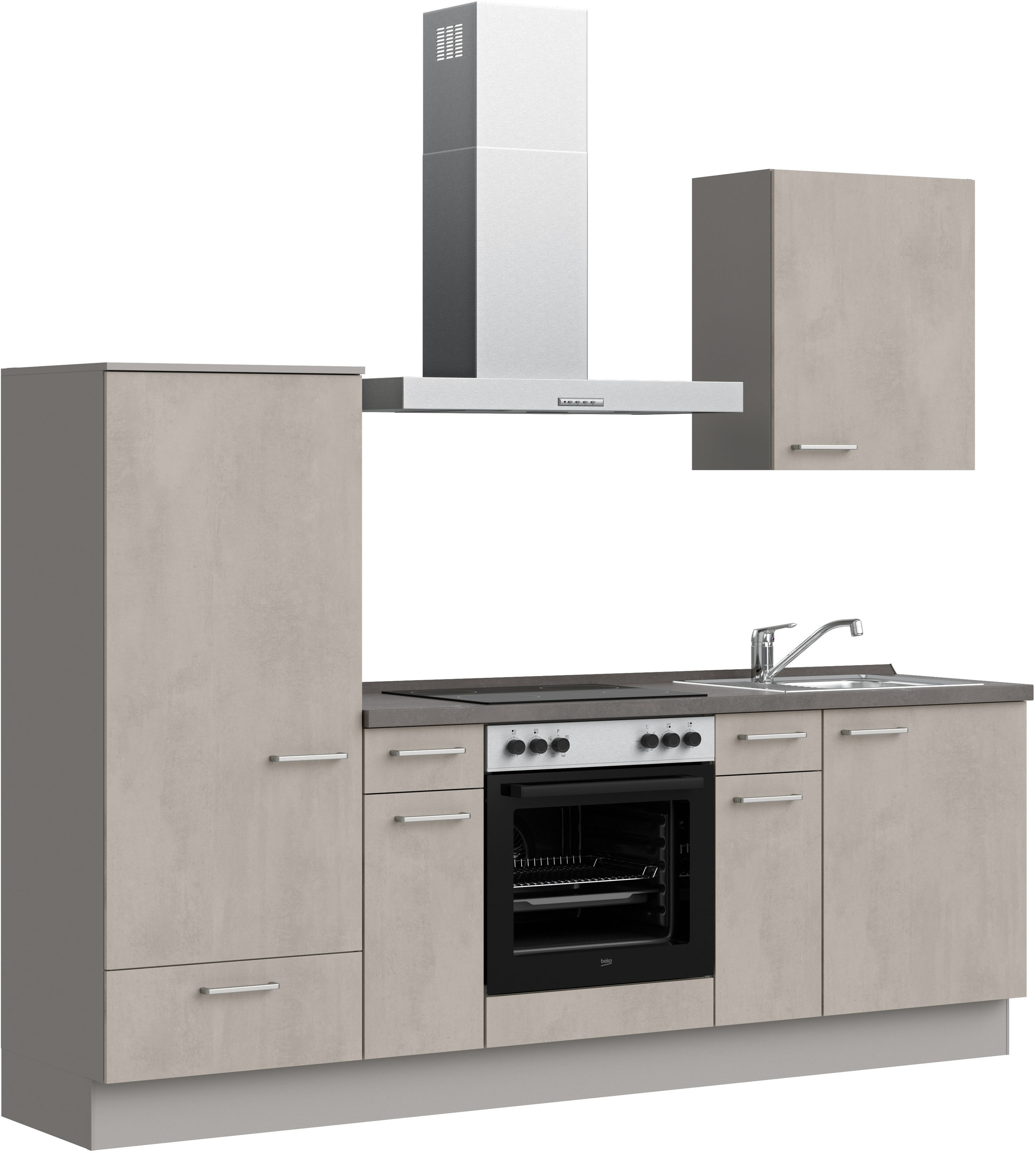 nobilia® Küchenzeile »"Riva I"« vormontiert, Ausrichtung wählbar, Breite 240 cm, wahlw. mit E-Geräten