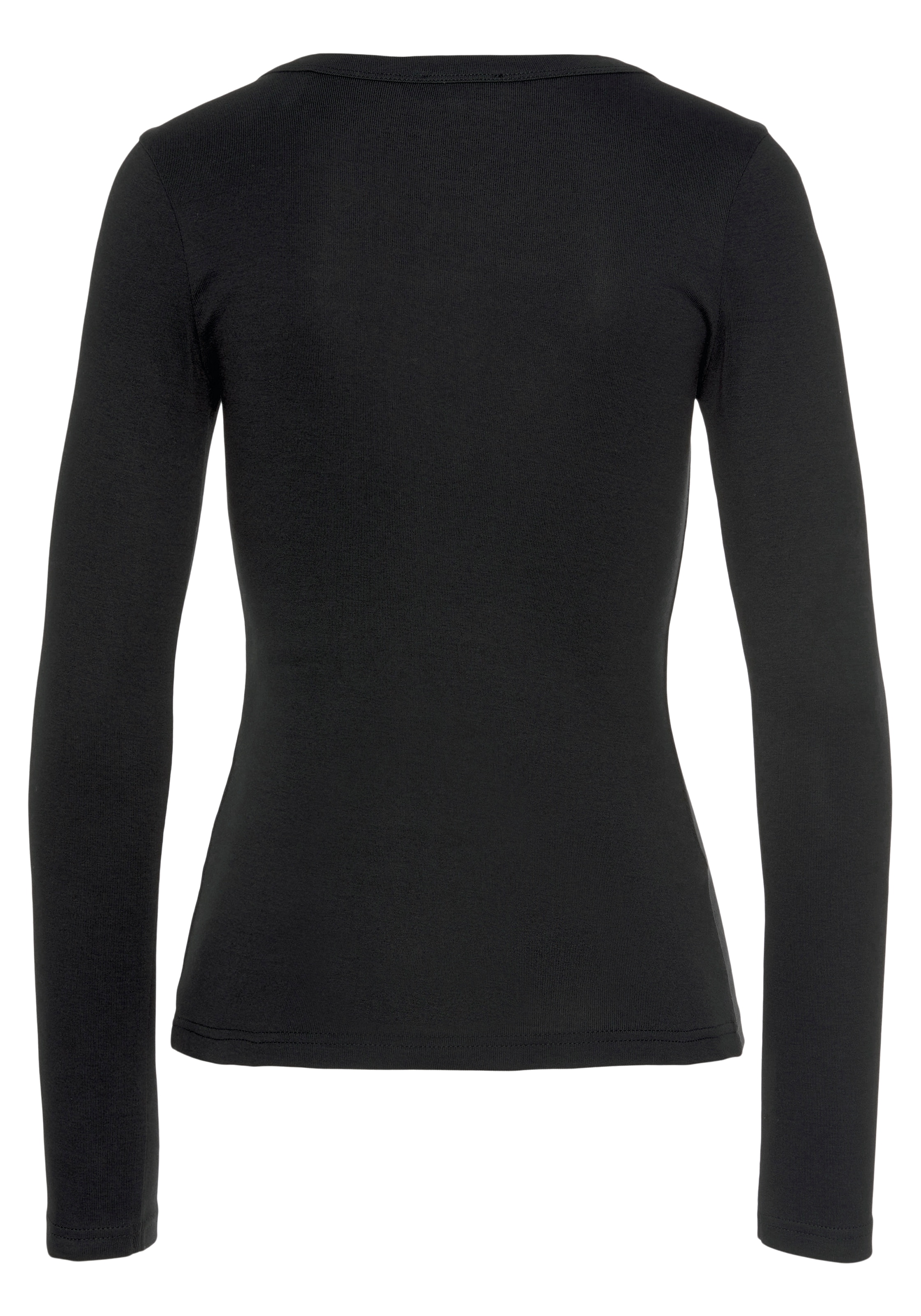 Flashlights Langarmshirt Langarm,  figurbetont,  unifarben,  Rundhalsausschnitt