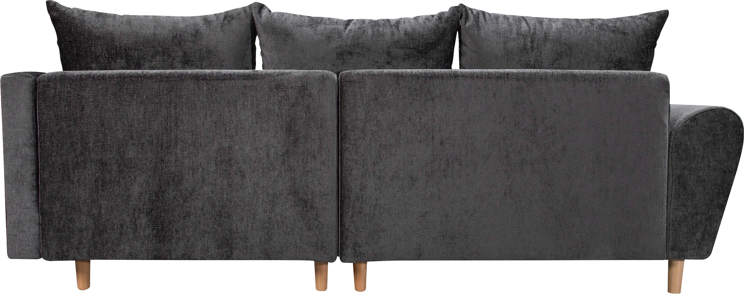 COLLECTION AB Ecksofa »Reims L-Form«, Ottomane beidseitig montierbar, inkl. Bettfunktion und Hocker