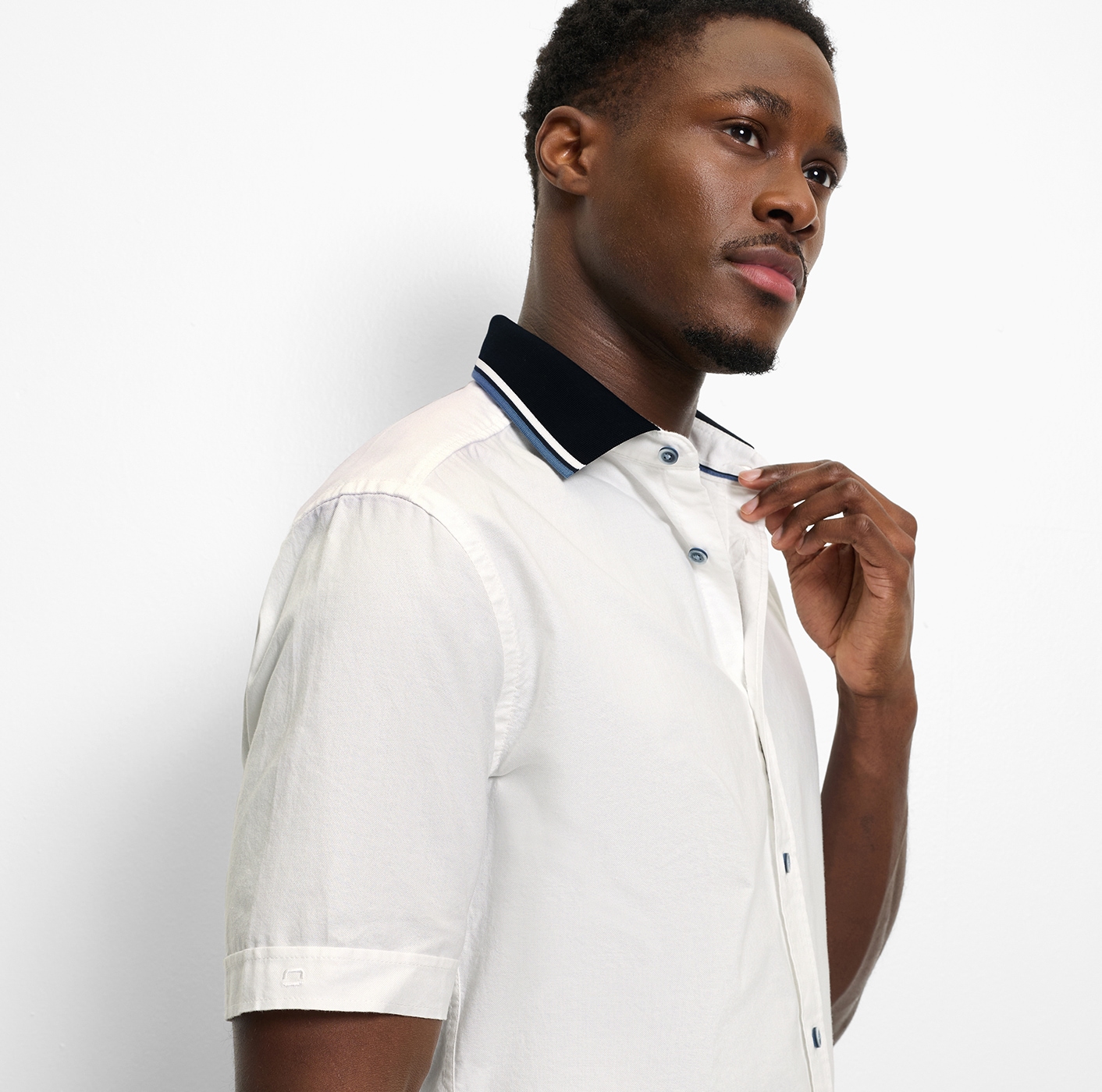 OLYMP Kurzarmhemd Freizeithemd, Polokragen, regular fit