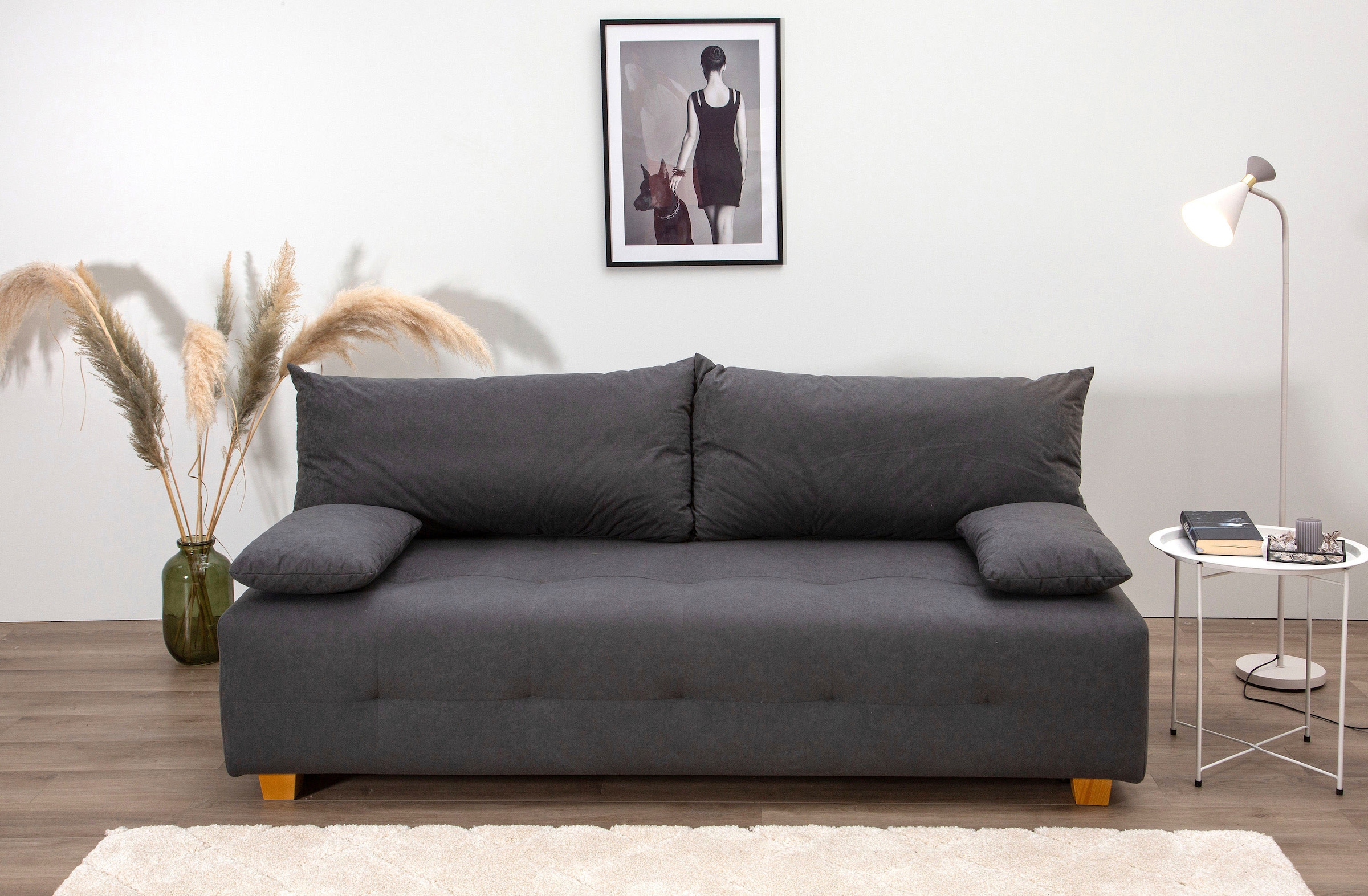 COLLECTION AB Schlafsofa »Bella«, Schlafsofa,Bettkasten,Bonellfederkern,Rückenkissen,Armlehnenkissen
