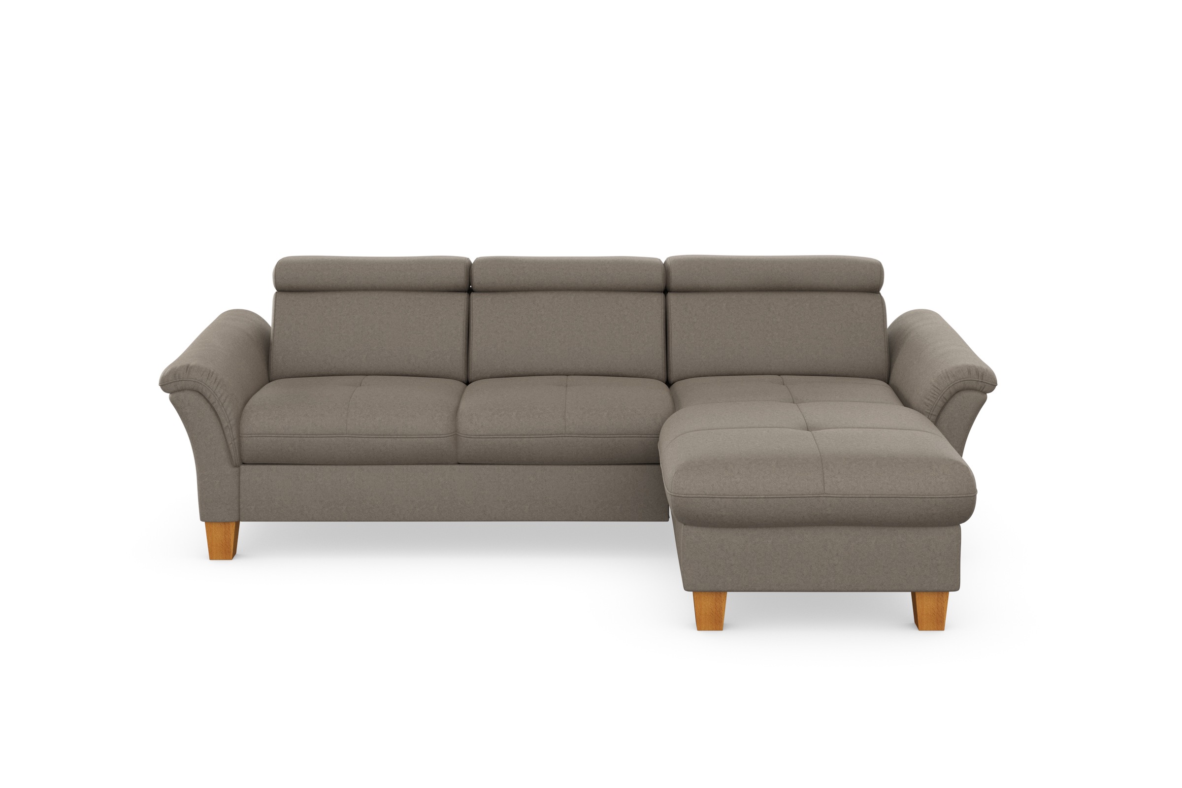 Home affaire Ecksofa »Lindgren L-Form«, wahlweise mit Bett mit klappbaren Rollen, Kasten und Kopfverstellung