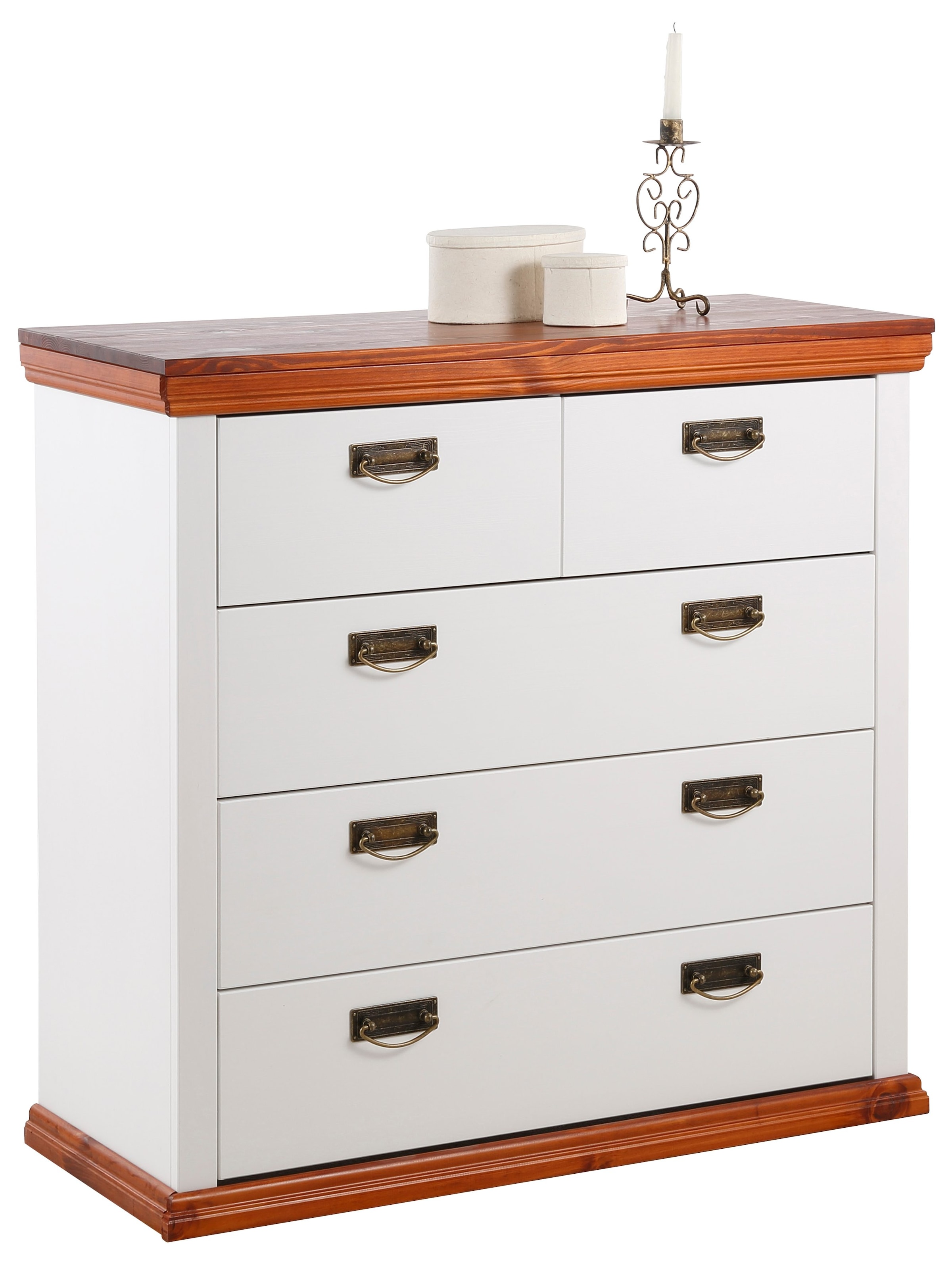 OTTO home Schubkastenkommode »Madrid« aus massiver Kiefer mit 5 Schubladen, günstig online kaufen